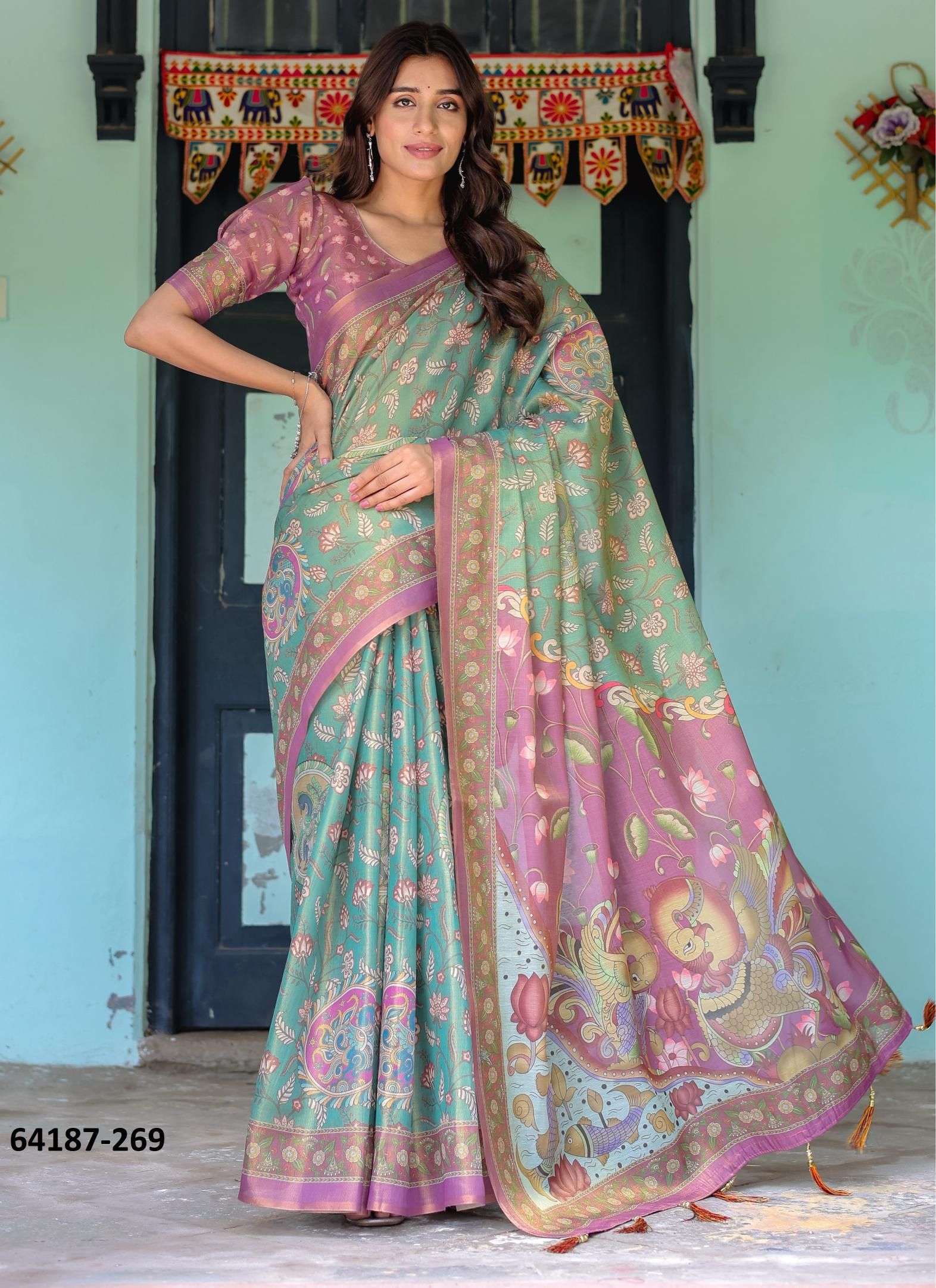 HANDLOOM COTTON SERIES 266-275 - Catalog # 64187 (Set of 10 Sarees)