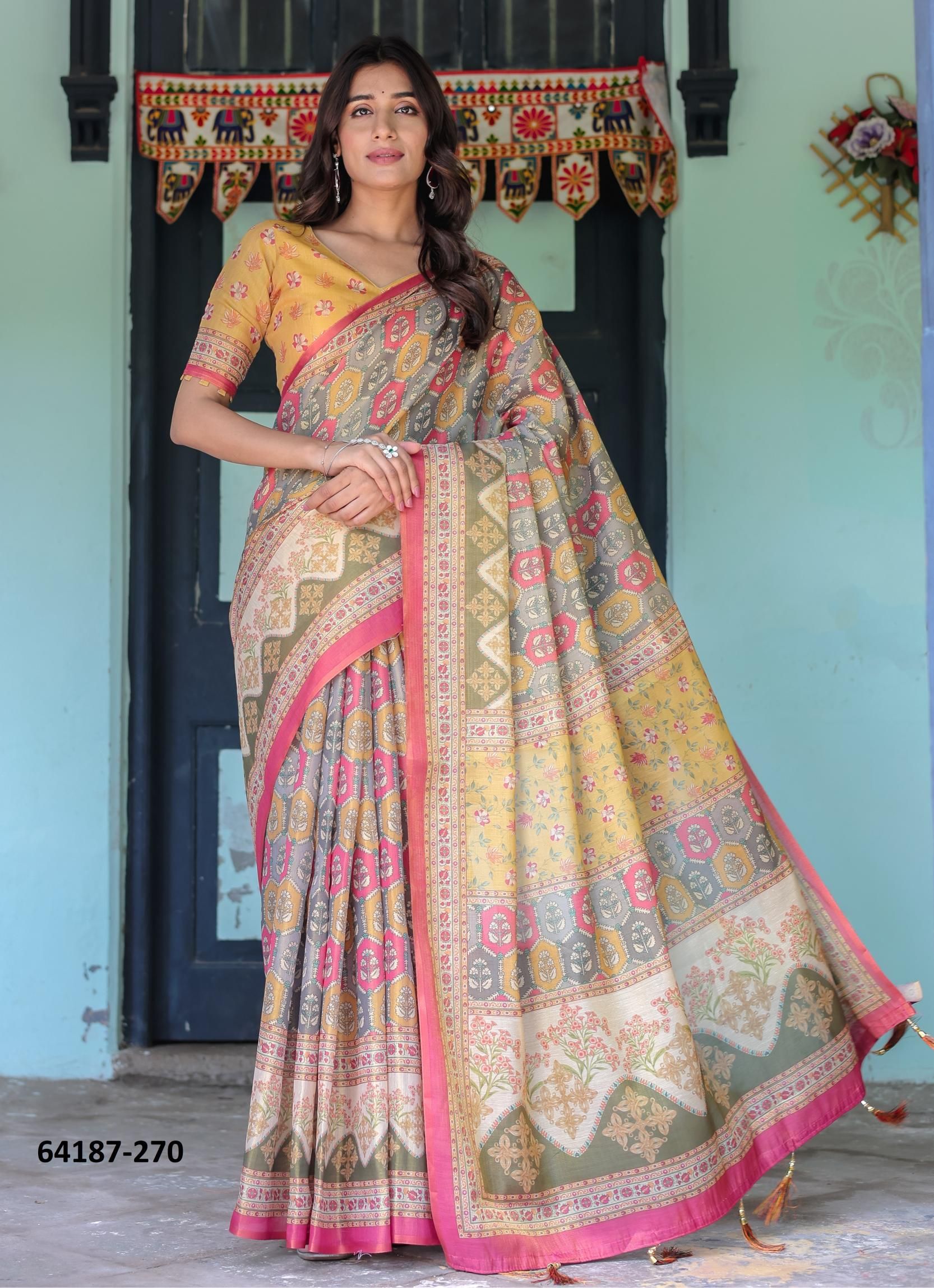 HANDLOOM COTTON SERIES 266-275 - Catalog # 64187 (Set of 10 Sarees)