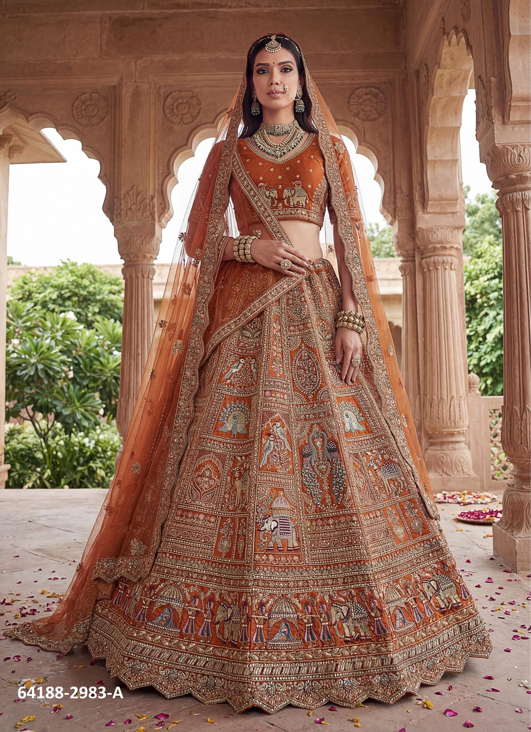 SERIES 2983 - Catalog # 64188 (Set of 3 Semi-Stitched Lehengas) SERIES 2983 - Catalog # 64188 (Set of 3 Semi-Stitched Lehengas)