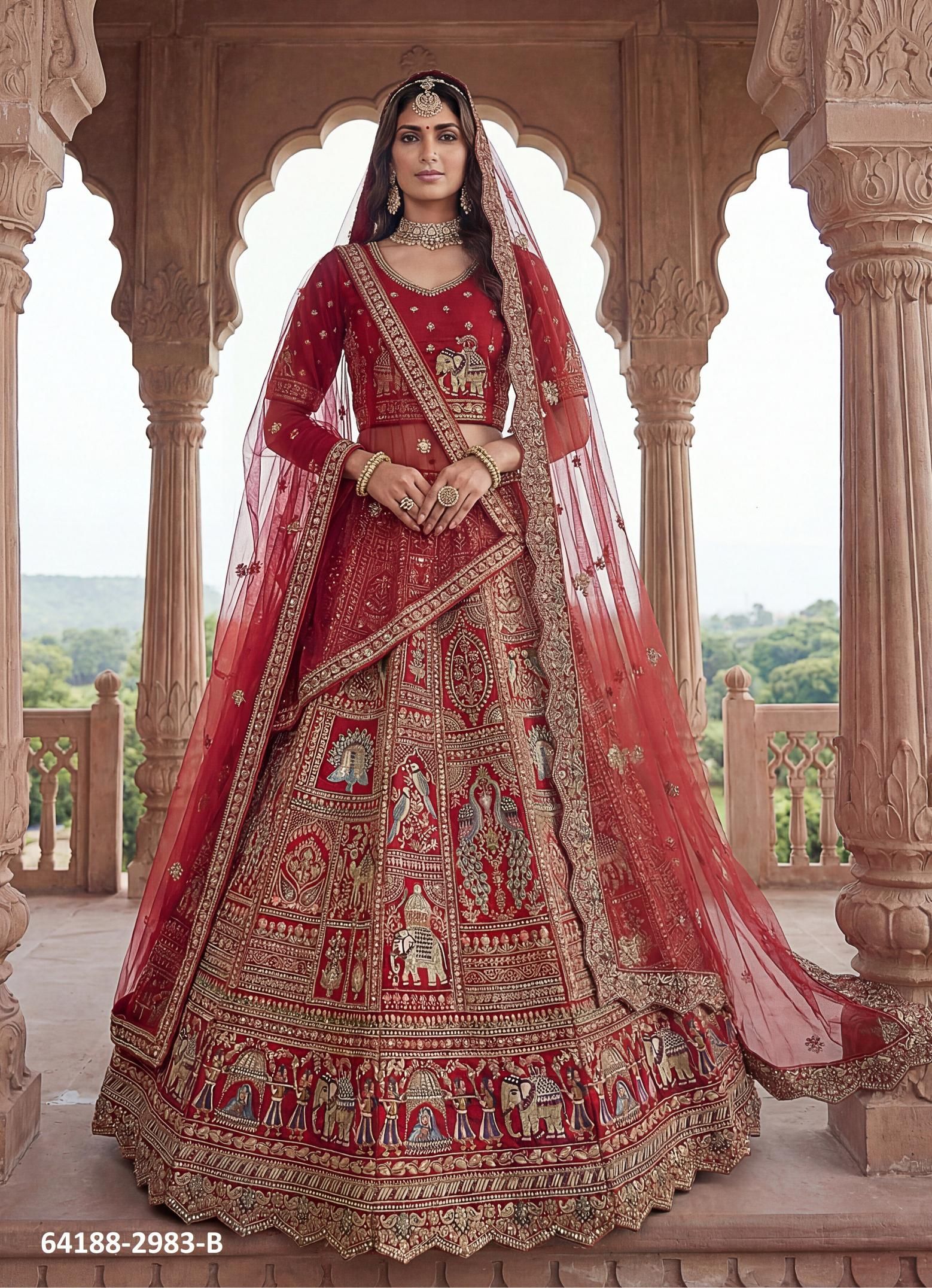 SERIES 2983 - Catalog # 64188 (Set of 3 Semi-Stitched Lehengas) SERIES 2983 - Catalog # 64188 (Set of 3 Semi-Stitched Lehengas)