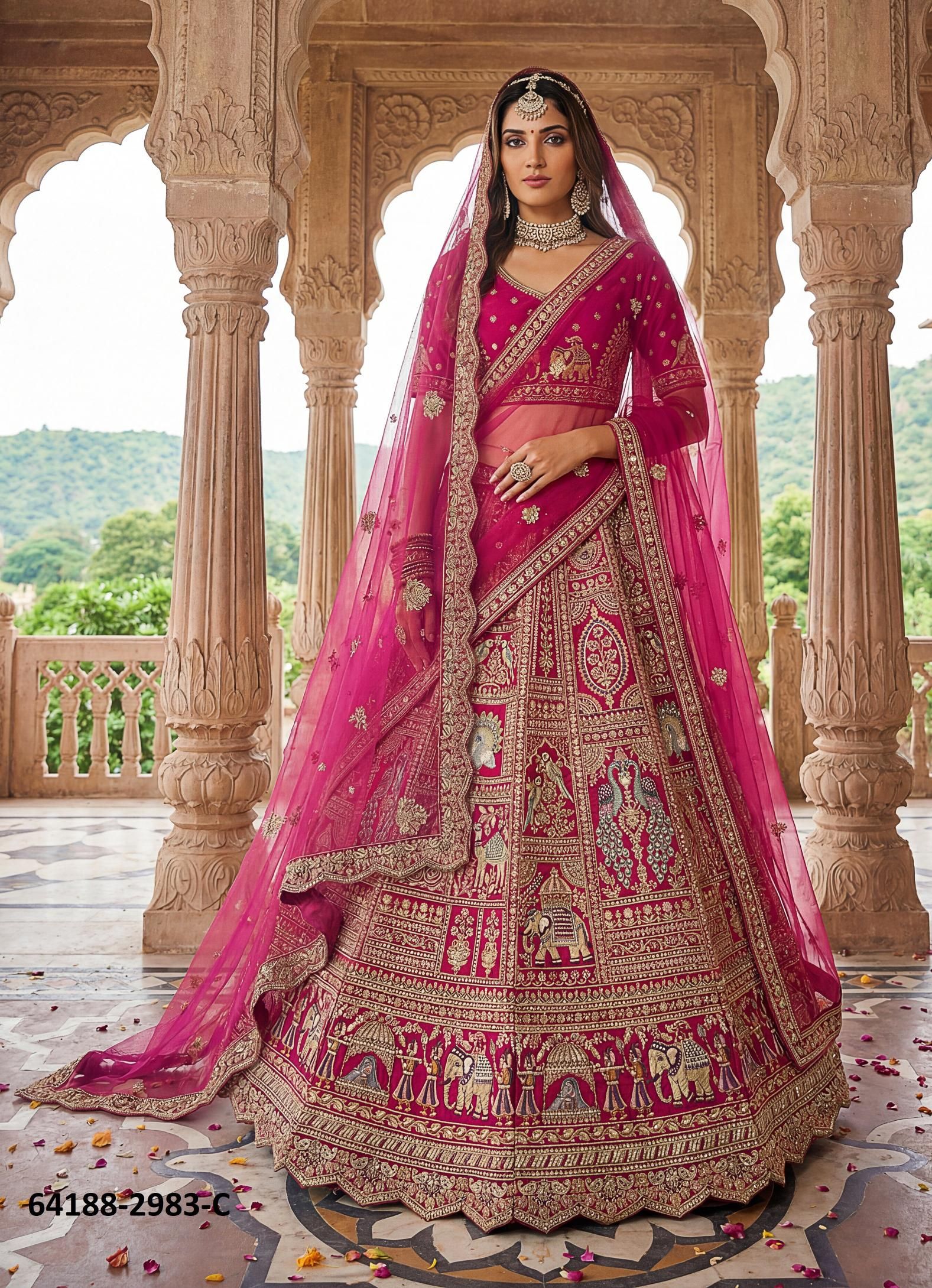 SERIES 2983 - Catalog # 64188 (Set of 3 Semi-Stitched Lehengas) SERIES 2983 - Catalog # 64188 (Set of 3 Semi-Stitched Lehengas)