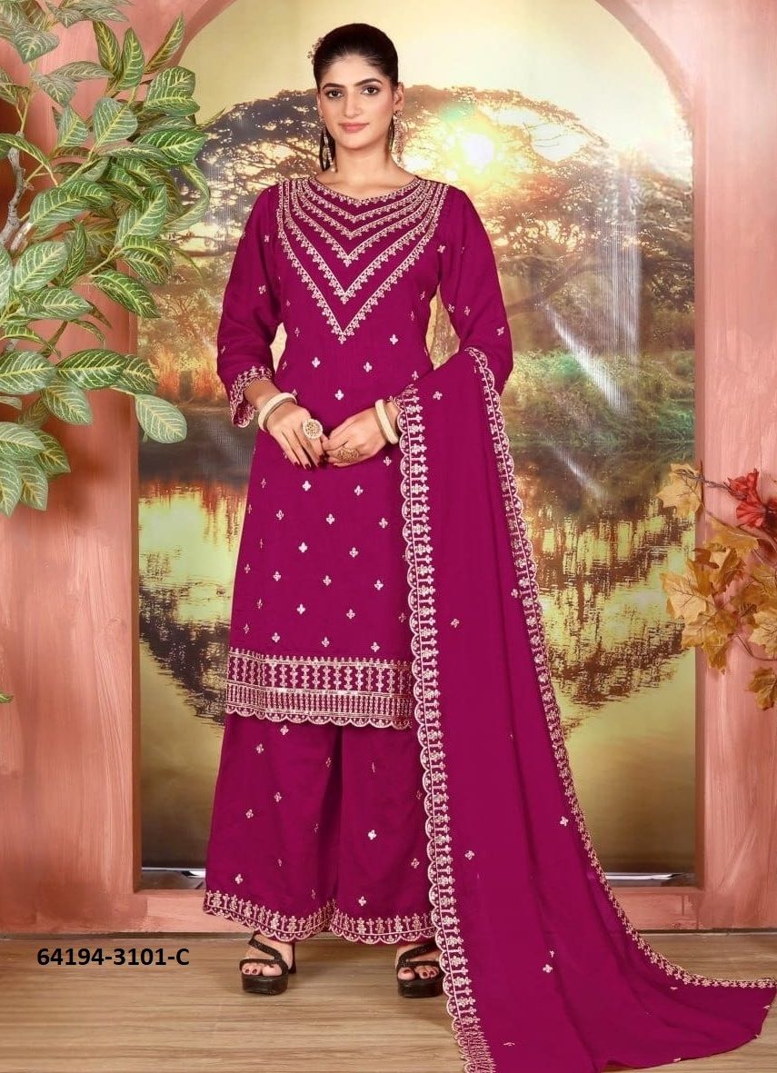 SERIES 3101 - Catalog # 64194 (Set of 4 Semi-Stitched / Un-Stitched Suits) SERIES 3101 - Catalog # 64194 (Set of 4 Semi-Stitched / Un-Stitched Suits)