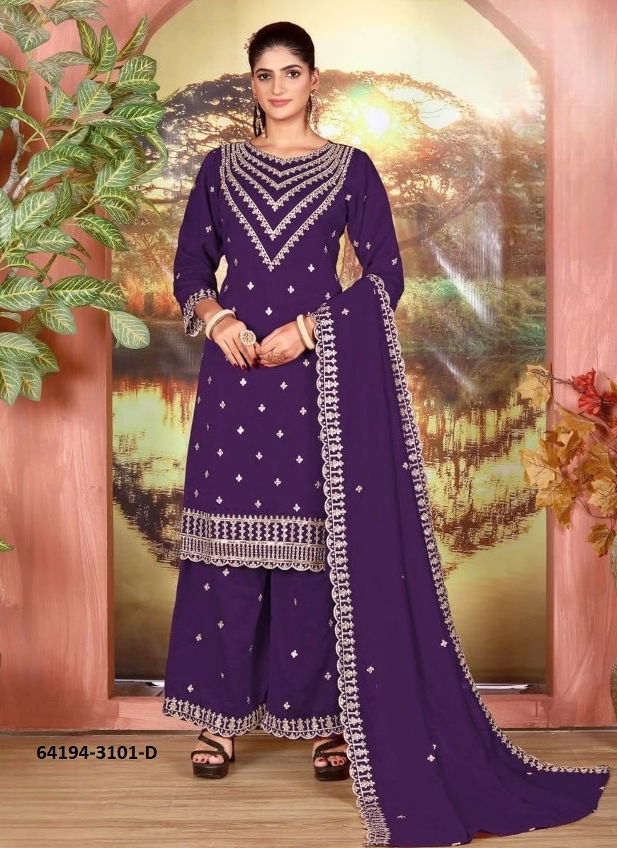 SERIES 3101 - Catalog # 64194 (Set of 4 Semi-Stitched / Un-Stitched Suits) SERIES 3101 - Catalog # 64194 (Set of 4 Semi-Stitched / Un-Stitched Suits)