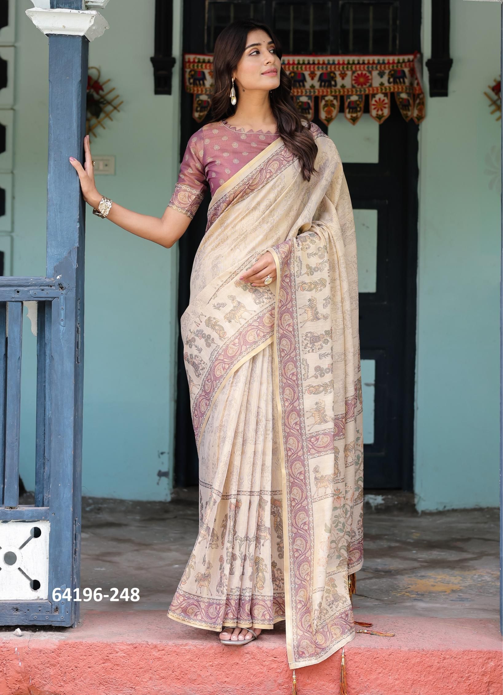 HANDLOOM COTTON SERIES 246-255 - Catalog # 64196 (Set of 10 Sarees) HANDLOOM COTTON SERIES 246-255 - Catalog # 64196 (Set of 10 Sarees)