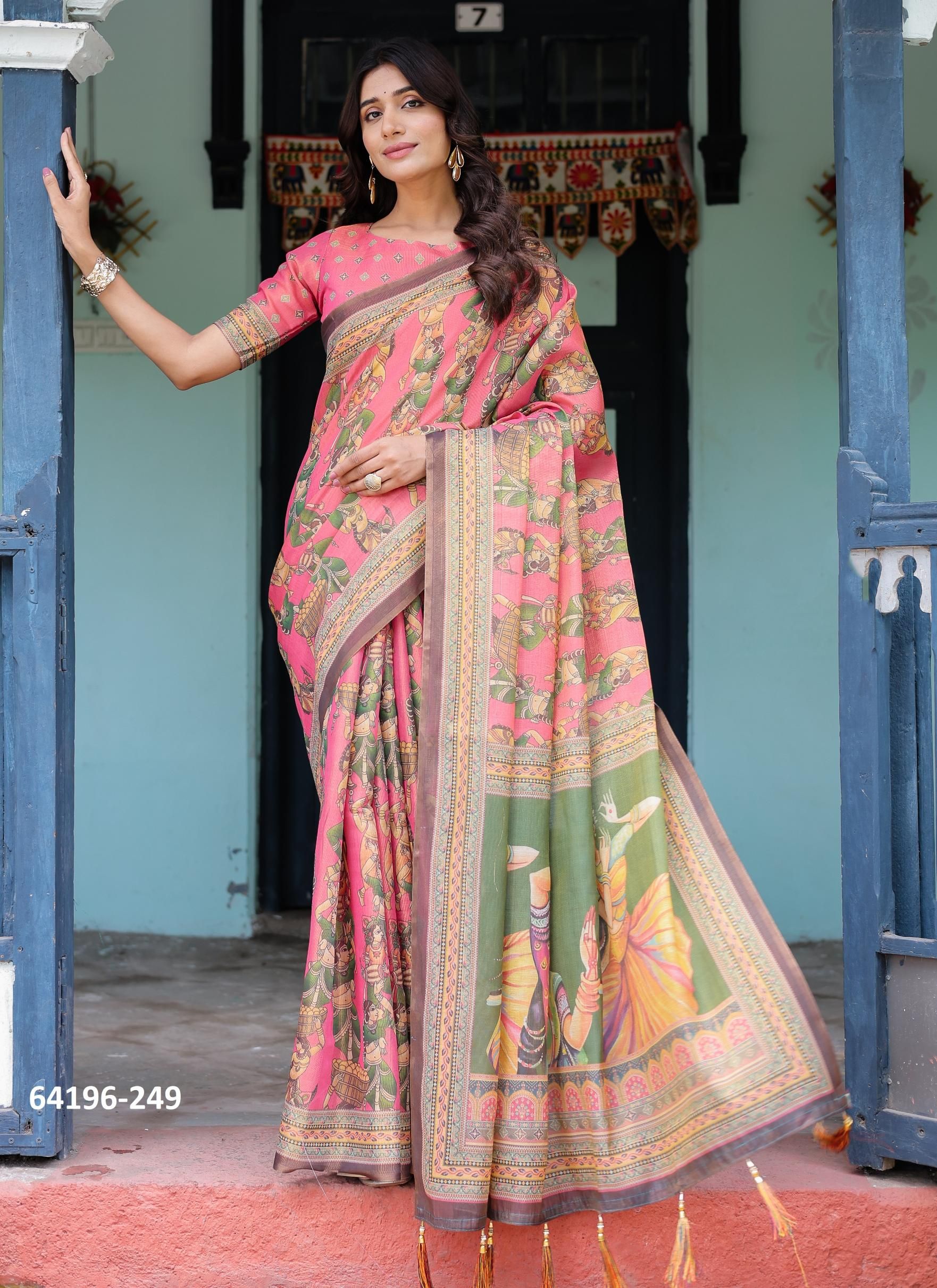 HANDLOOM COTTON SERIES 246-255 - Catalog # 64196 (Set of 10 Sarees) HANDLOOM COTTON SERIES 246-255 - Catalog # 64196 (Set of 10 Sarees)