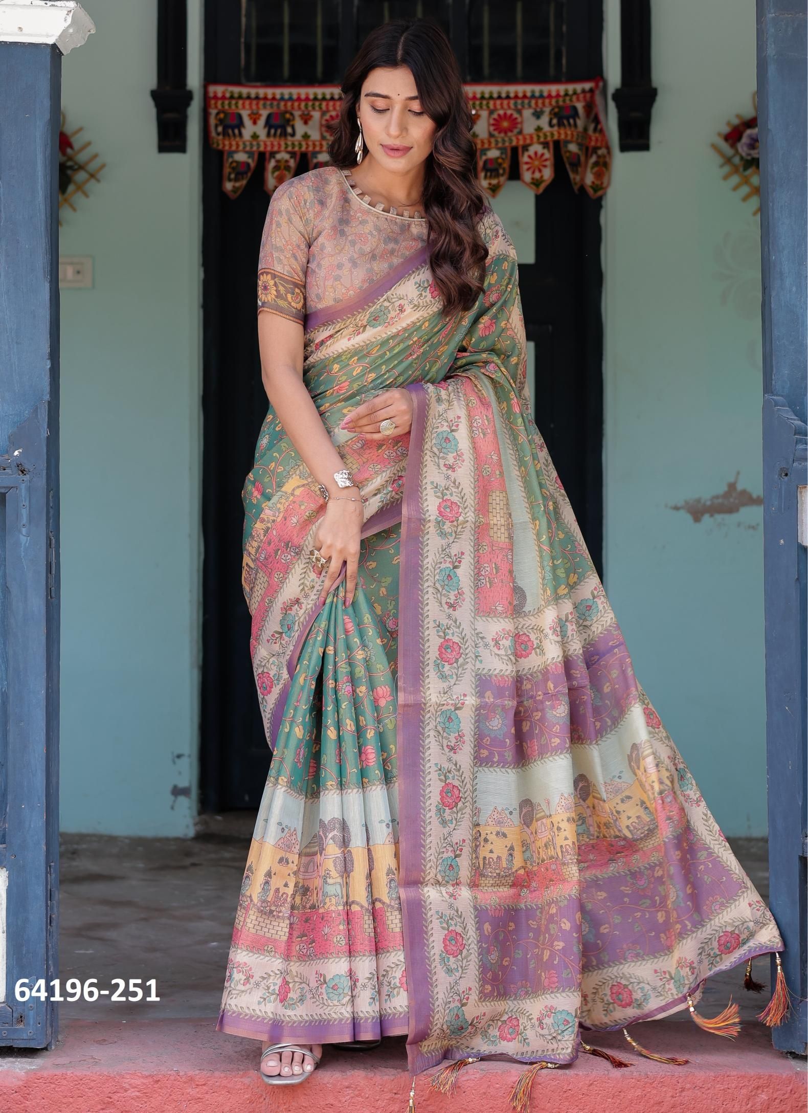 HANDLOOM COTTON SERIES 246-255 - Catalog # 64196 (Set of 10 Sarees) HANDLOOM COTTON SERIES 246-255 - Catalog # 64196 (Set of 10 Sarees)