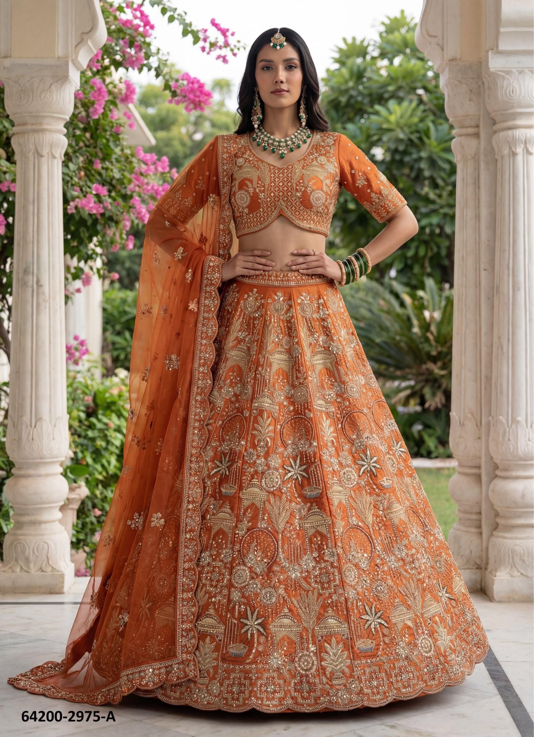 SERIES 2975 - Catalog # 64200 (Set of 4 Semi-Stitched Lehengas) SERIES 2975 - Catalog # 64200 (Set of 4 Semi-Stitched Lehengas)