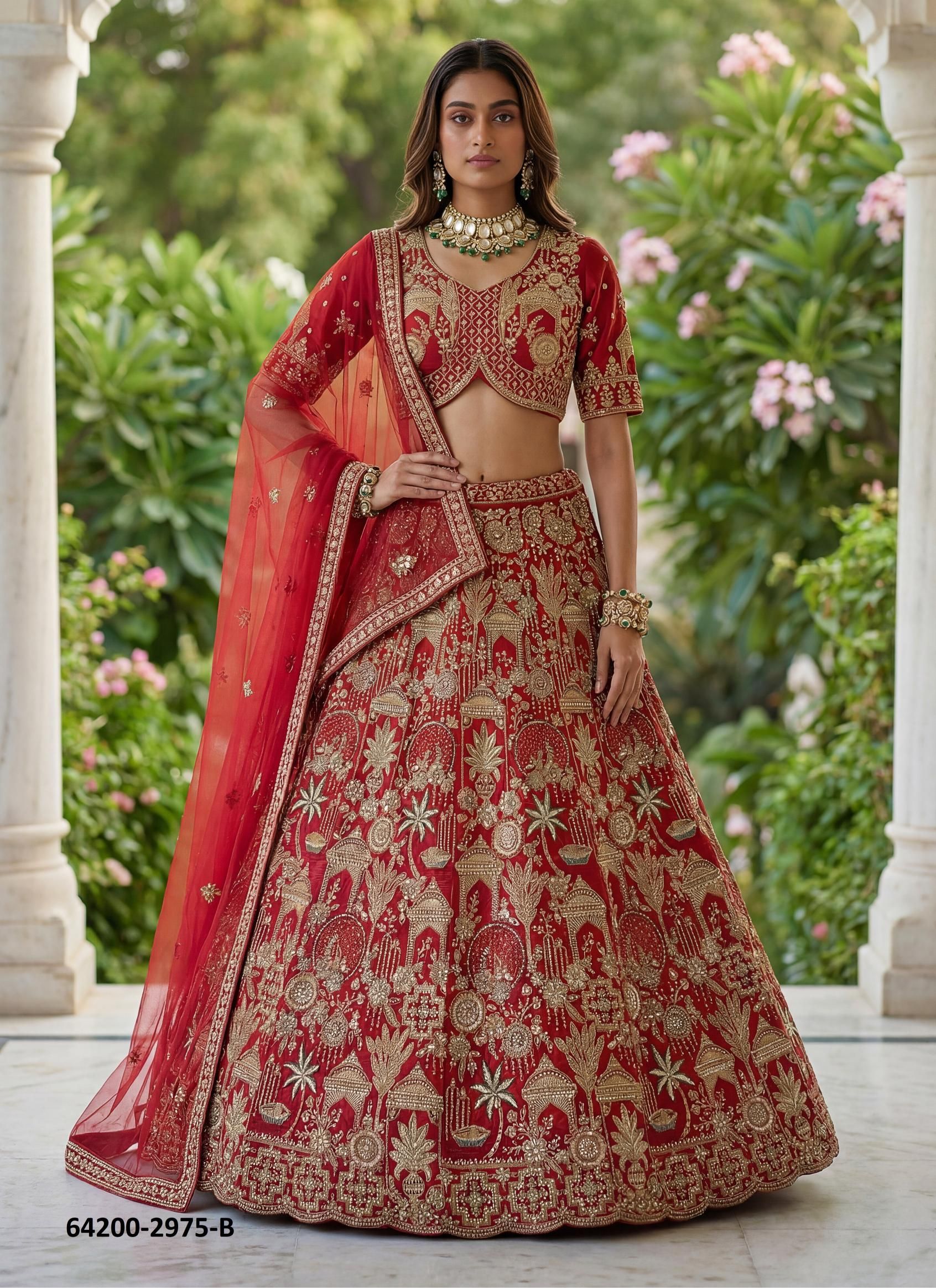 SERIES 2975 - Catalog # 64200 (Set of 4 Semi-Stitched Lehengas) SERIES 2975 - Catalog # 64200 (Set of 4 Semi-Stitched Lehengas)
