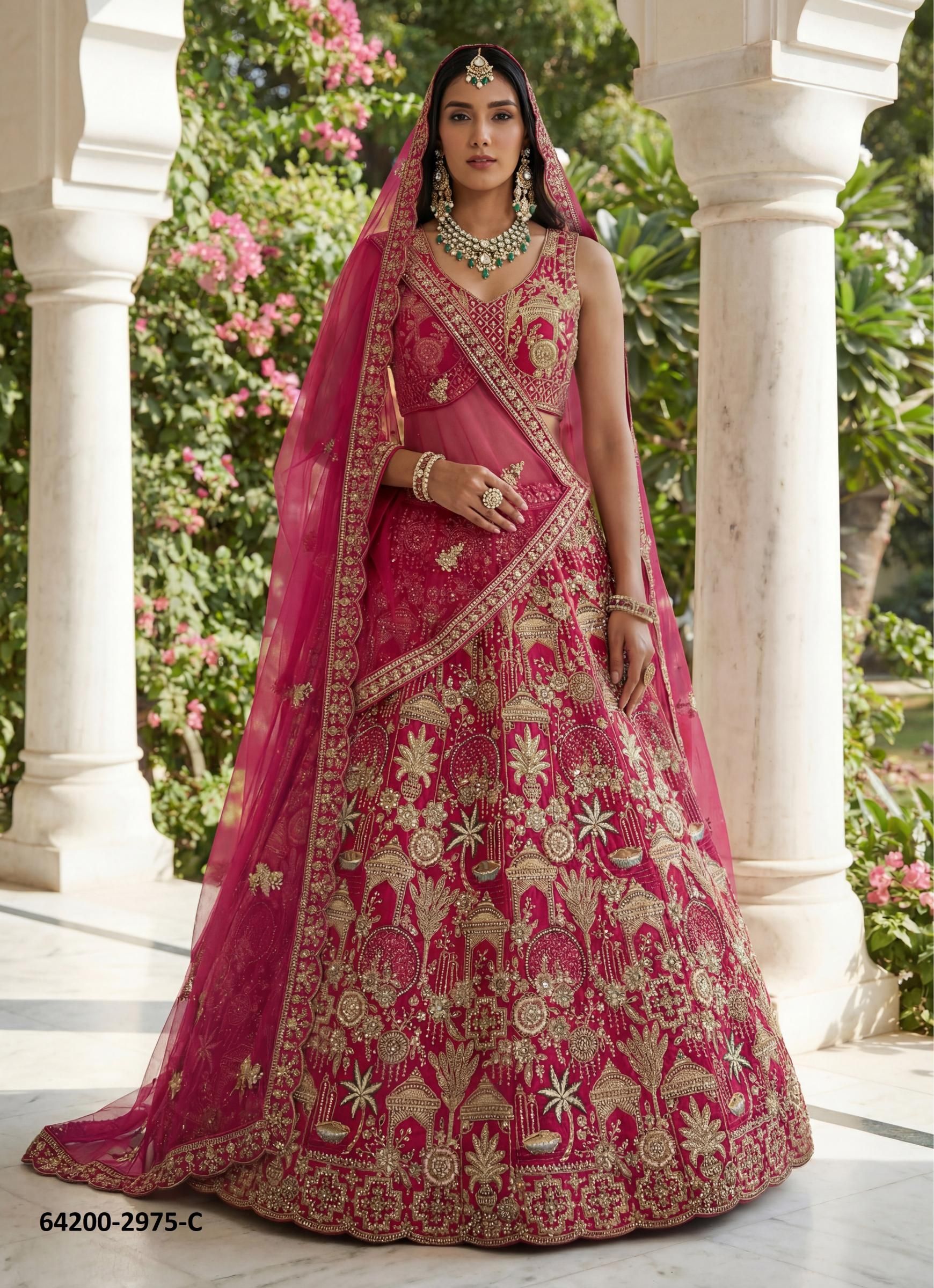 SERIES 2975 - Catalog # 64200 (Set of 4 Semi-Stitched Lehengas) SERIES 2975 - Catalog # 64200 (Set of 4 Semi-Stitched Lehengas)