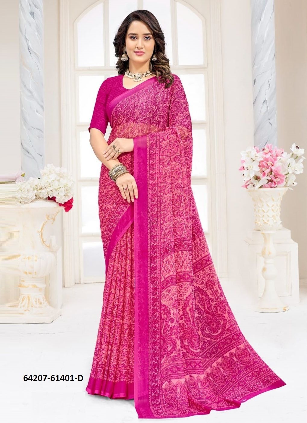 STAR CHIFFON 227 - Catalog # 64207 (Set of 12 Sarees)
