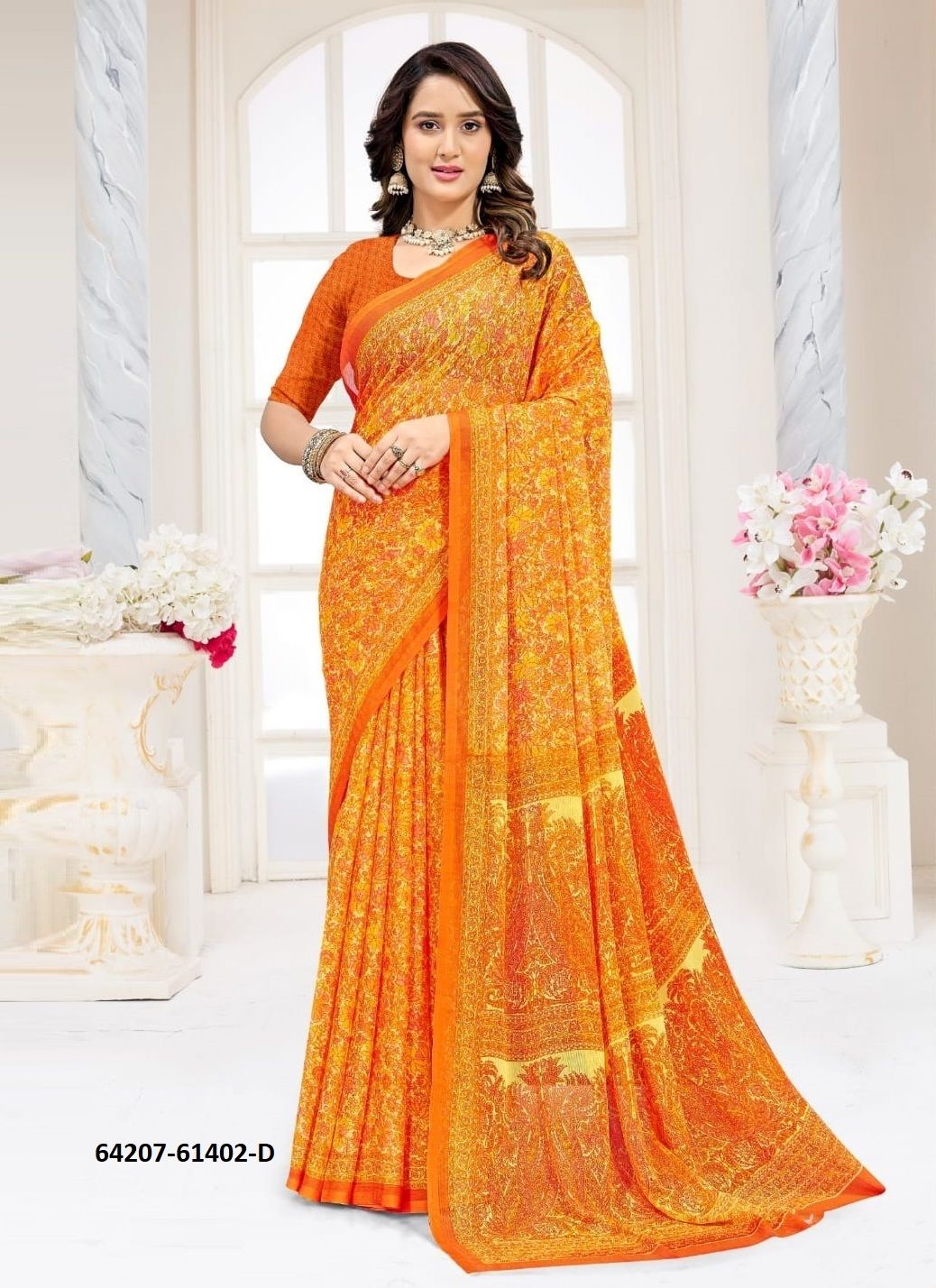 STAR CHIFFON 227 - Catalog # 64207 (Set of 12 Sarees)