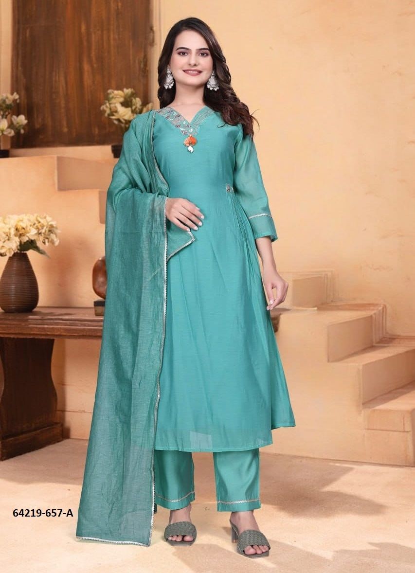SERIES 657 - Catalog # 64219 (Set of 2 Readymade Salwar Suits) SERIES 657 - Catalog # 64219 (Set of 2 Readymade Salwar Suits)