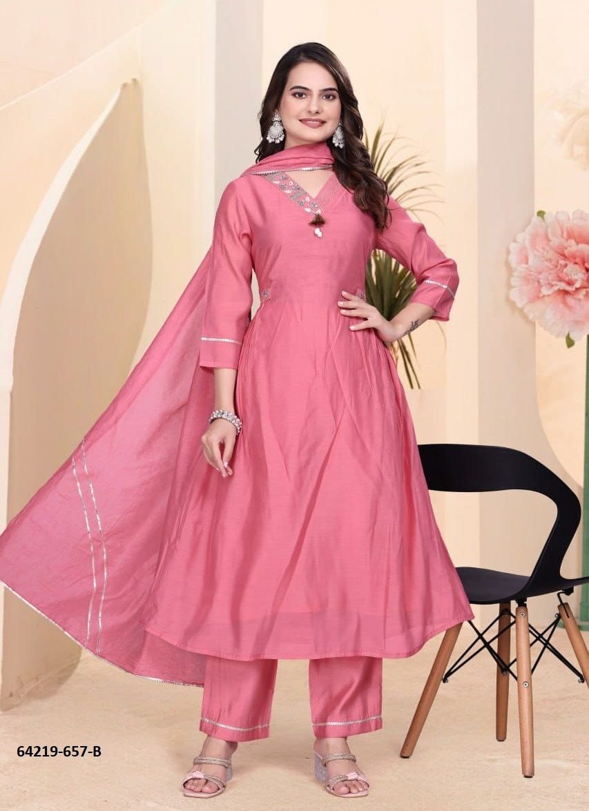 SERIES 657 - Catalog # 64219 (Set of 2 Readymade Salwar Suits) SERIES 657 - Catalog # 64219 (Set of 2 Readymade Salwar Suits)