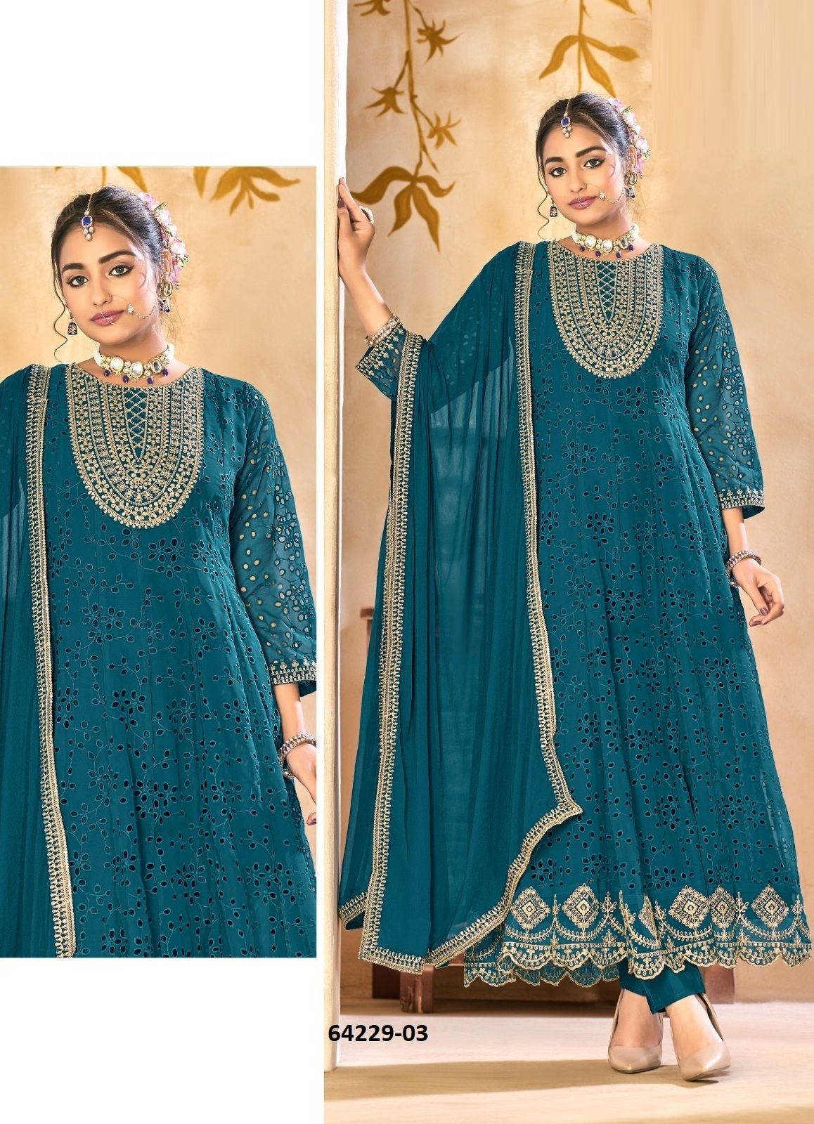 RIO - Catalog # 64229 (Set of 4 SIZE-SETS [Readymade Salwar Suits])