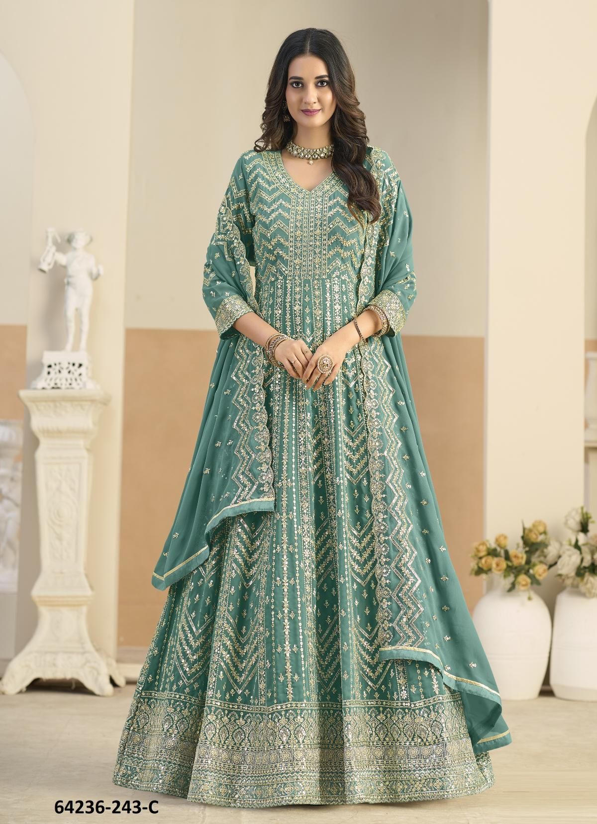 AANAYA 243 - Catalog # 64236 (Set of 4 Semi-Stitched / Un-Stitched Suits) AANAYA 243 - Catalog # 64236 (Set of 4 Semi-Stitched / Un-Stitched Suits)
