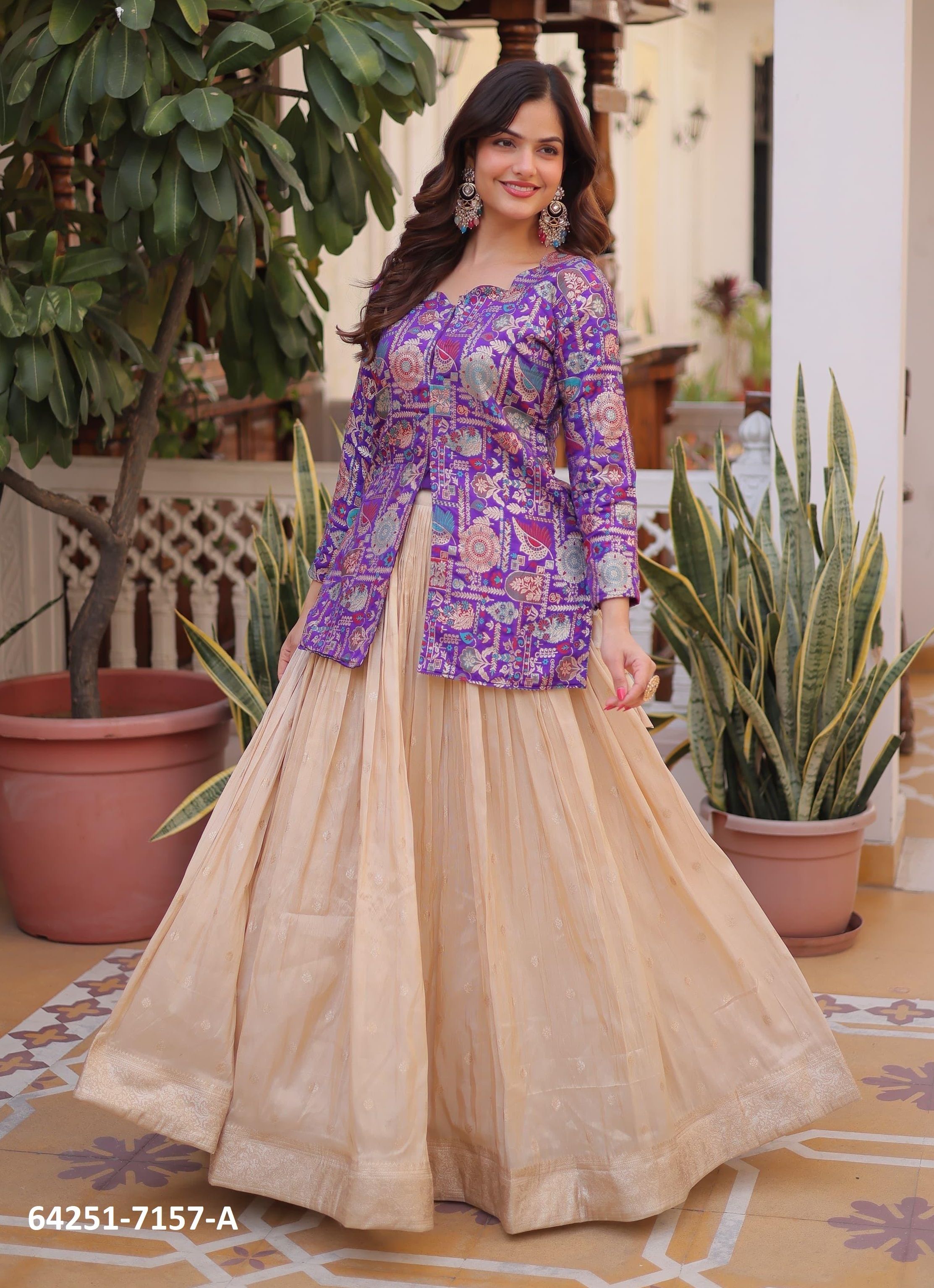 SERIES 7157 - Catalog # 64251 (Set of 2 Readymade Lehengas) SERIES 7157 - Catalog # 64251 (Set of 2 Readymade Lehengas)