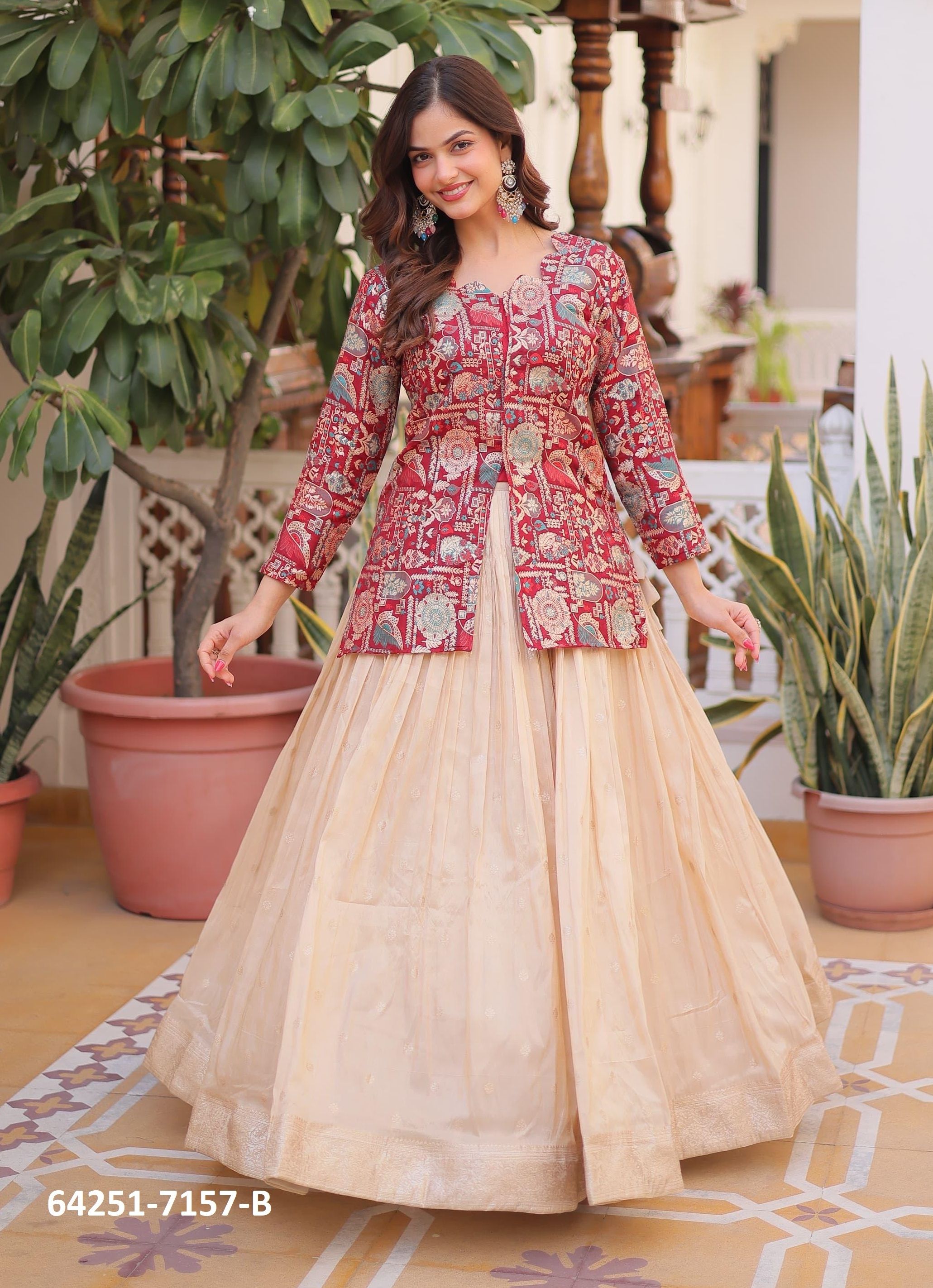 SERIES 7157 - Catalog # 64251 (Set of 2 Readymade Lehengas) SERIES 7157 - Catalog # 64251 (Set of 2 Readymade Lehengas)
