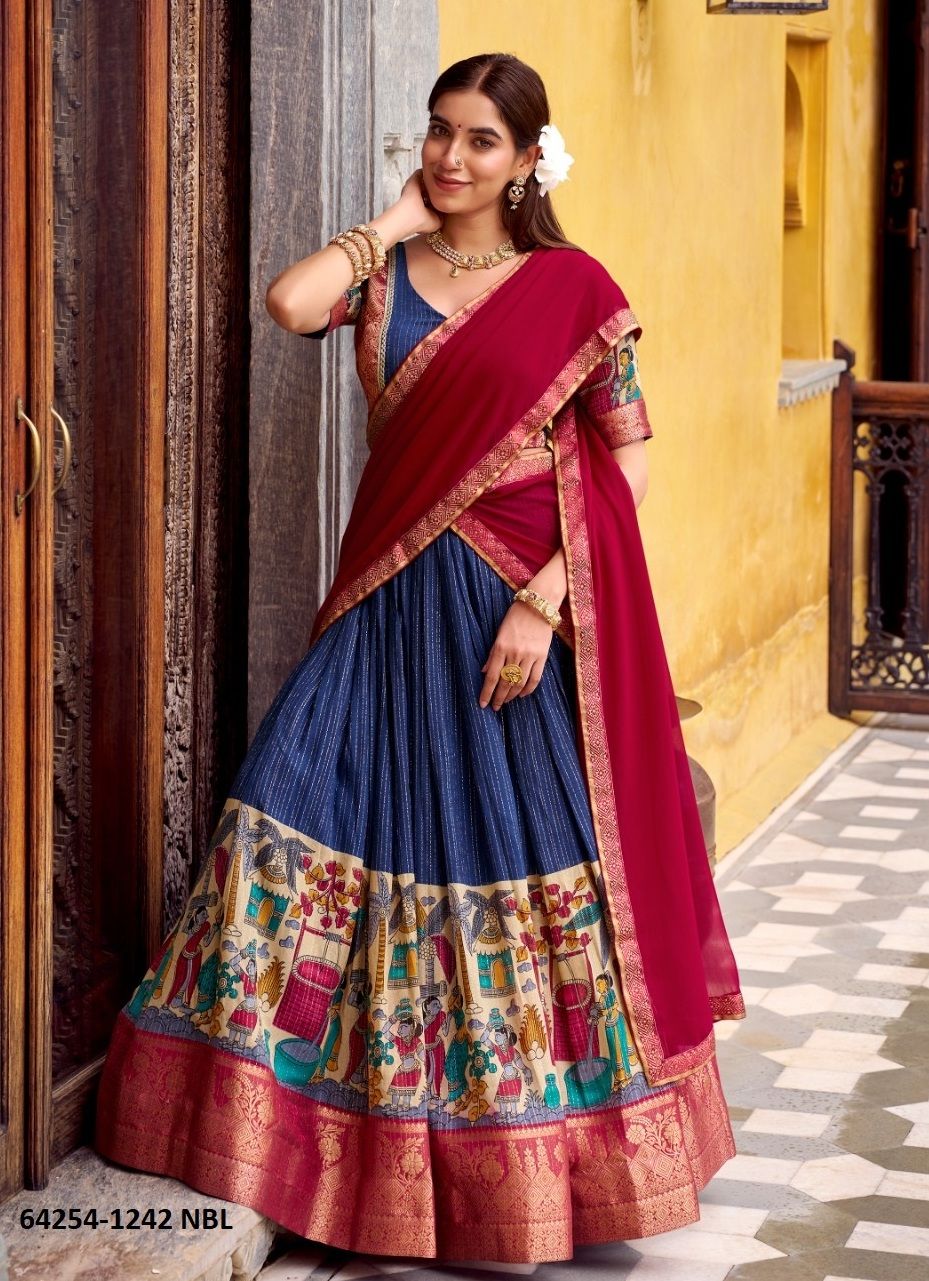 NITRIYA - Catalog # 64254 (Set of 4 Semi-Stitched Lehengas) NITRIYA - Catalog # 64254 (Set of 4 Semi-Stitched Lehengas)