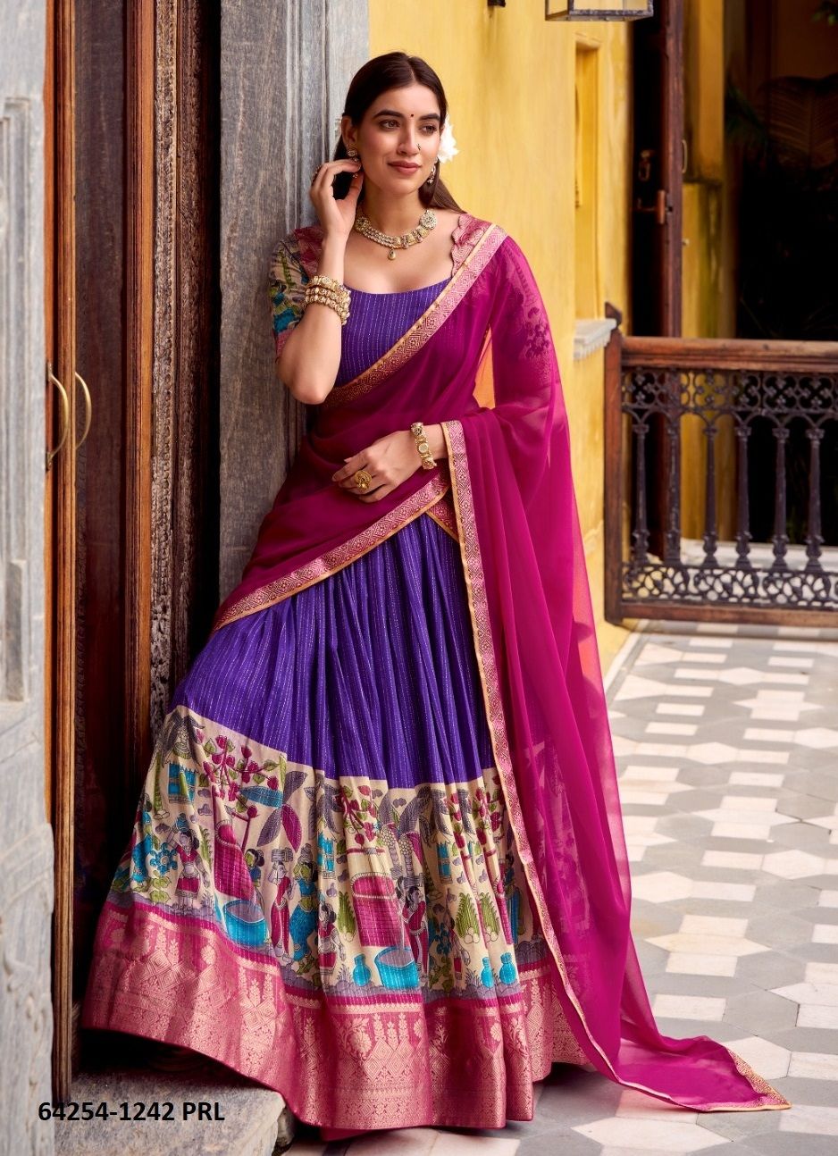 NITRIYA - Catalog # 64254 (Set of 4 Semi-Stitched Lehengas) NITRIYA - Catalog # 64254 (Set of 4 Semi-Stitched Lehengas)