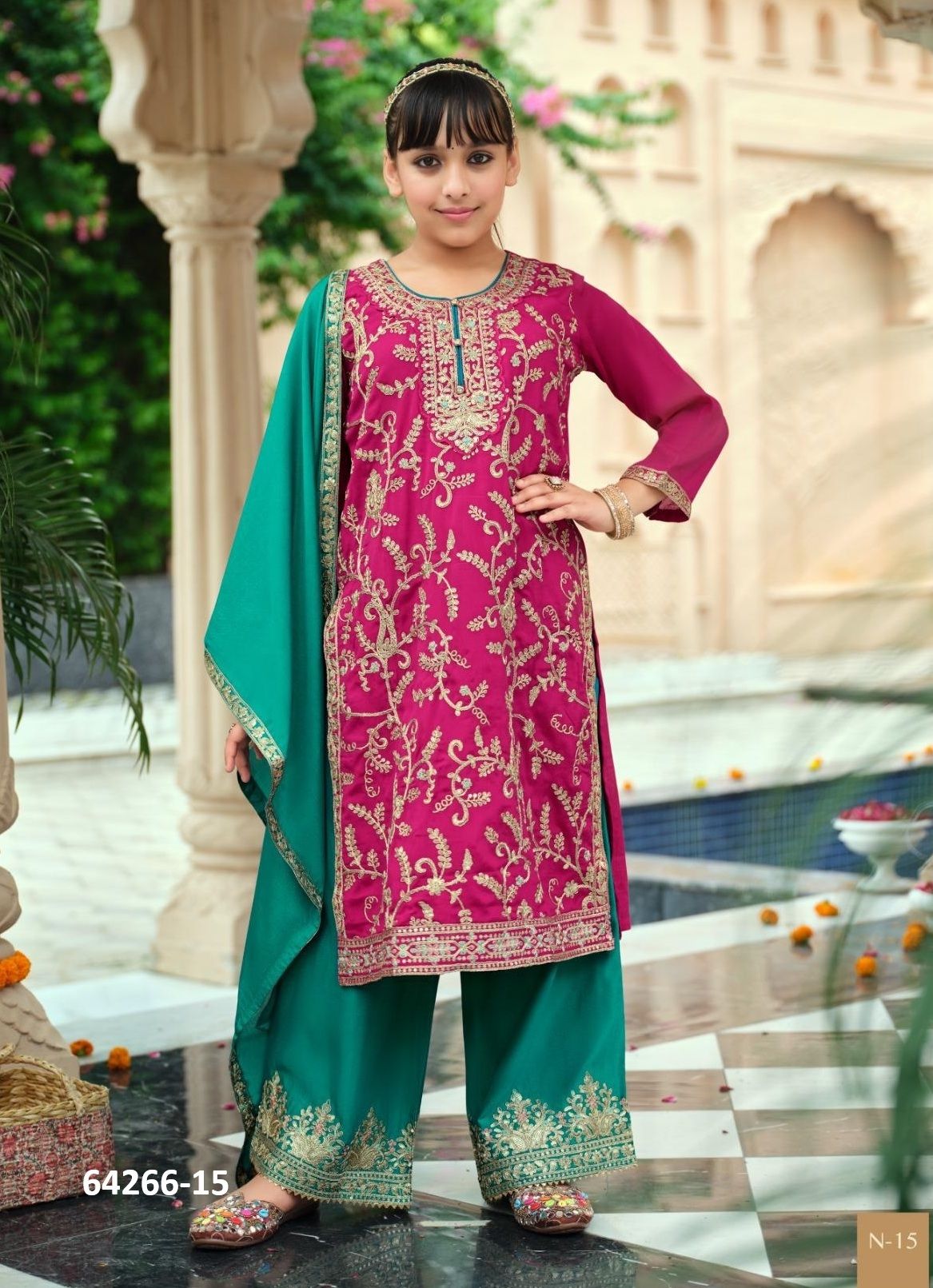 CRIMSON - Catalog # 64266 (Set of 3 Readymade Salwar Suits)