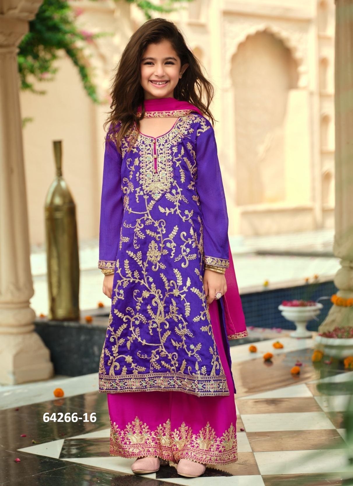 CRIMSON - Catalog # 64266 (Set of 3 Readymade Salwar Suits)