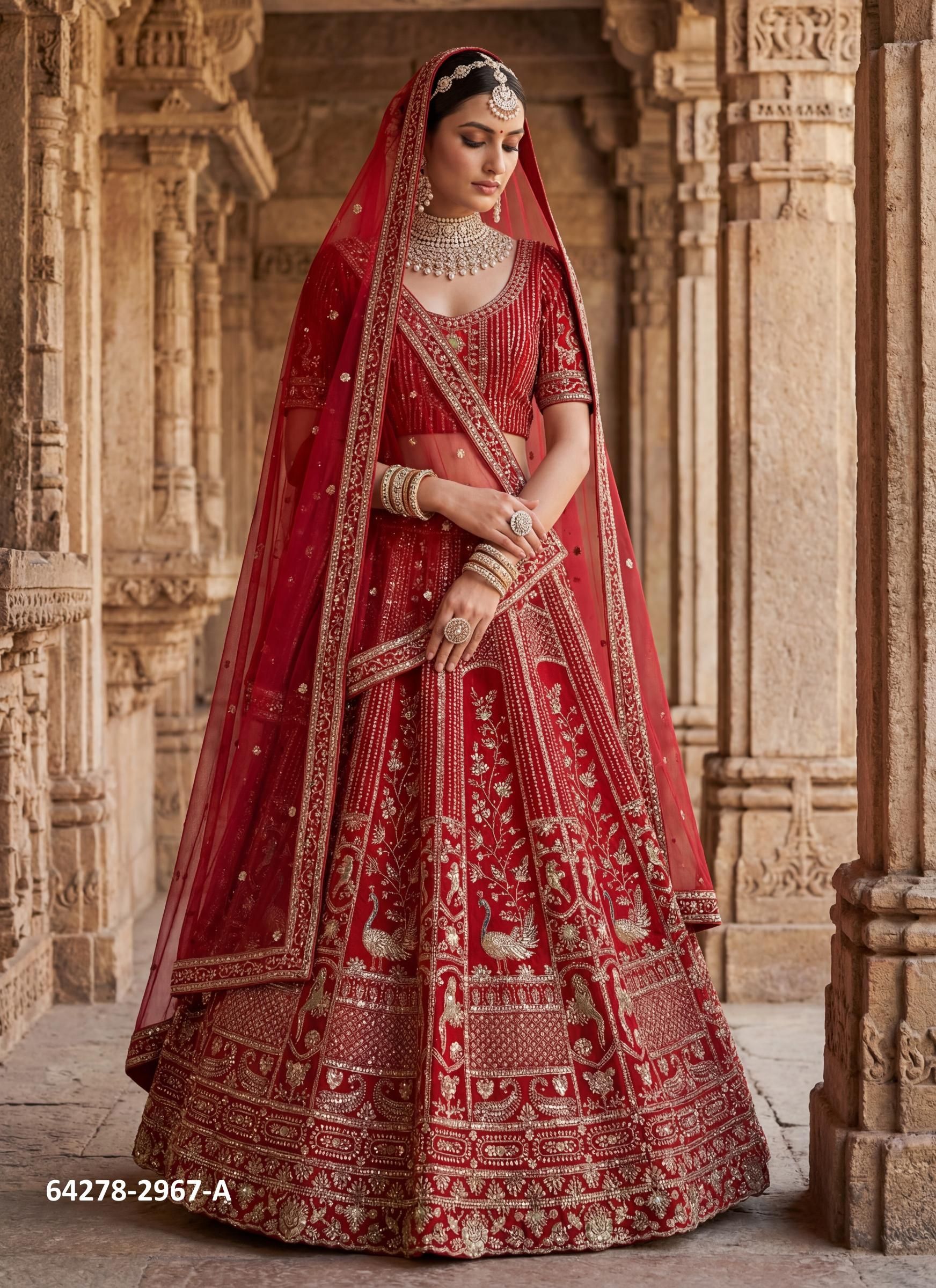 SERIES 2967 - Catalog # 64278 (Set of 3 Semi-Stitched Lehengas) SERIES 2967 - Catalog # 64278 (Set of 3 Semi-Stitched Lehengas)
