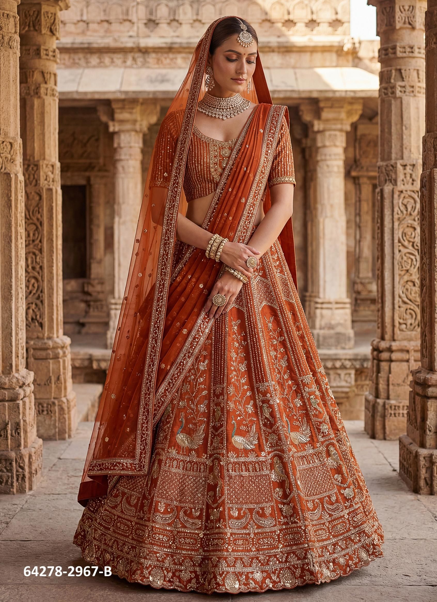 SERIES 2967 - Catalog # 64278 (Set of 3 Semi-Stitched Lehengas) SERIES 2967 - Catalog # 64278 (Set of 3 Semi-Stitched Lehengas)