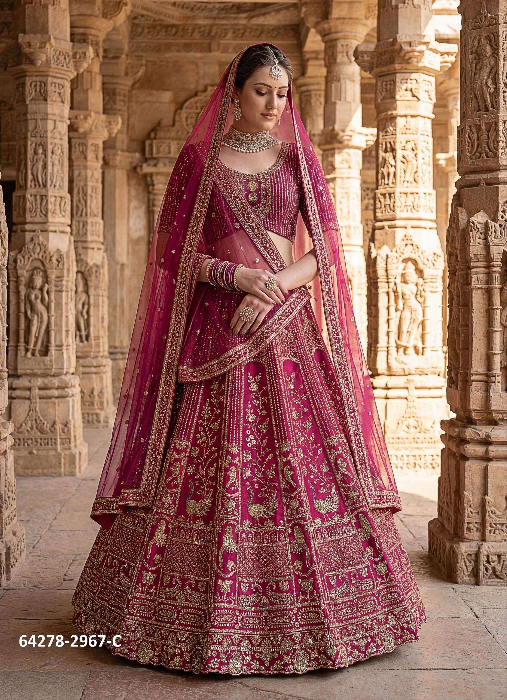 SERIES 2967 - Catalog # 64278 (Set of 3 Semi-Stitched Lehengas) SERIES 2967 - Catalog # 64278 (Set of 3 Semi-Stitched Lehengas)