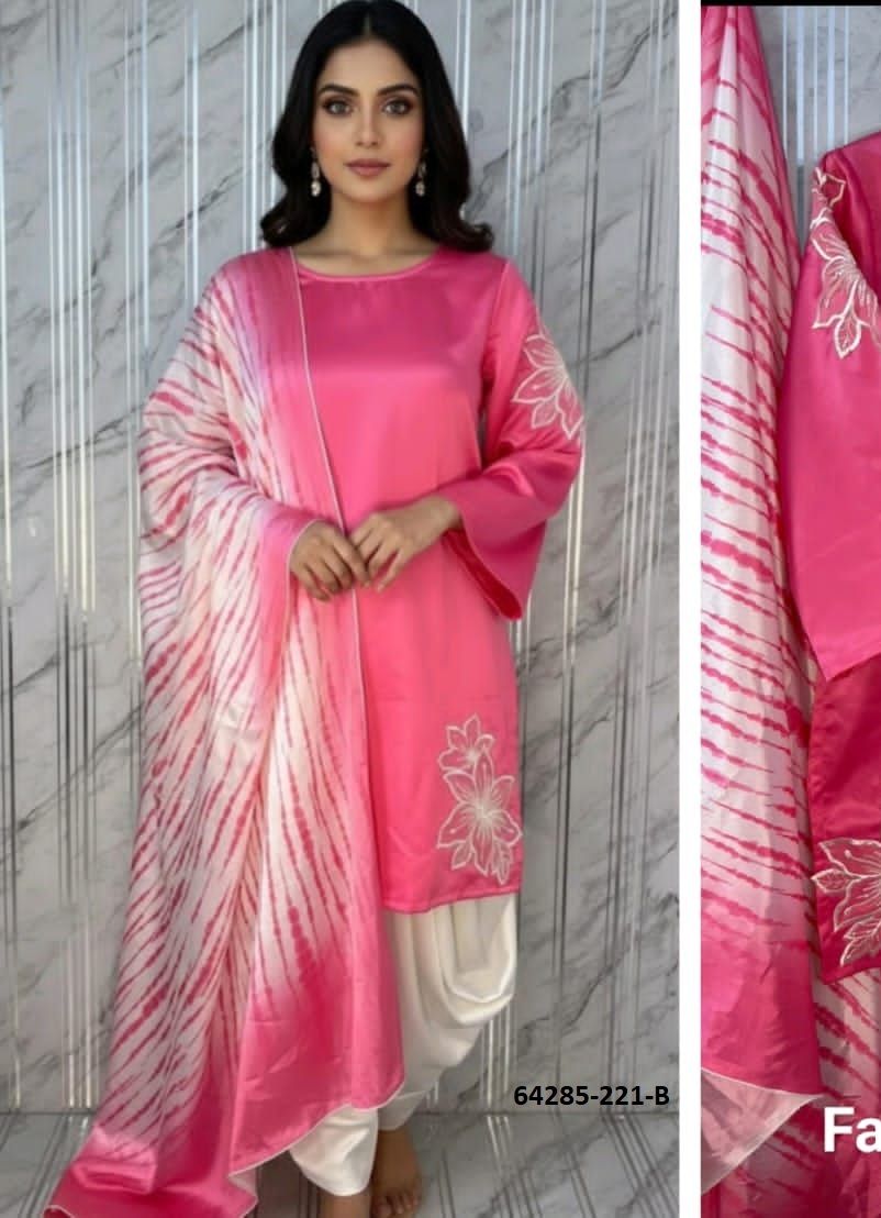 ZAHRA GLAMOUR - Catalog # 64285 (Set of 3 Readymade Salwar Suits)