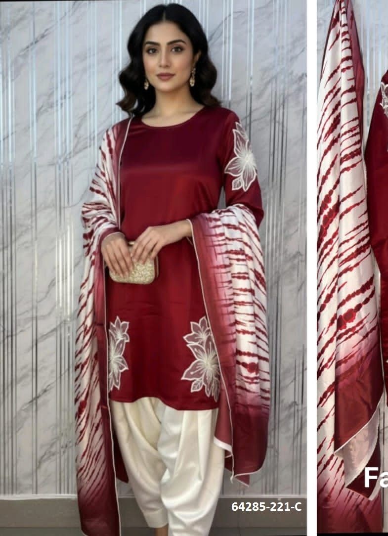 ZAHRA GLAMOUR - Catalog # 64285 (Set of 3 Readymade Salwar Suits)