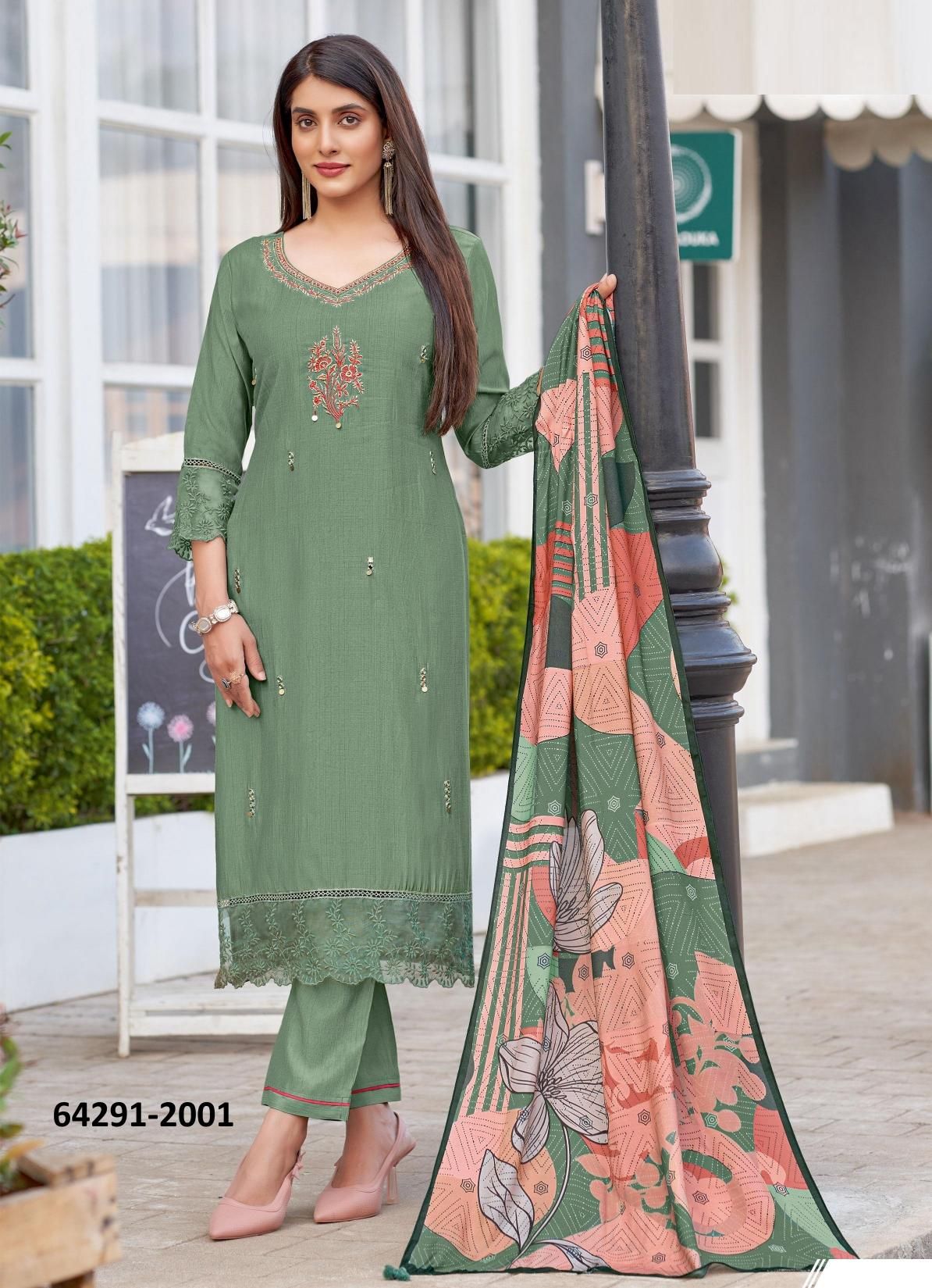 EHSAAS - Catalog # 64291 (Set of 6 Readymade Salwar Suits) EHSAAS - Catalog # 64291 (Set of 6 Readymade Salwar Suits)