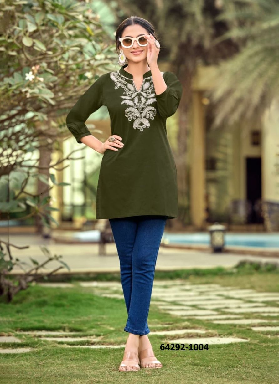 COTTON CANDY 8 - Catalog # 64292 (Set of 6 Readymade Women's Kurtis / Tops) COTTON CANDY 8 - Catalog # 64292 (Set of 6 Readymade Women's Kurtis / Tops)