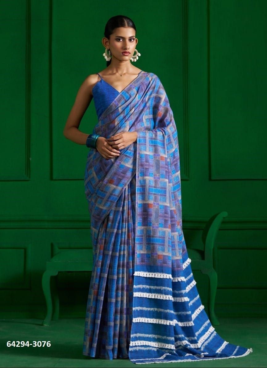 VISCOSE MUL MUL PRINT - Catalog # 64294 (Set of 12 Sarees) VISCOSE MUL MUL PRINT - Catalog # 64294 (Set of 12 Sarees)