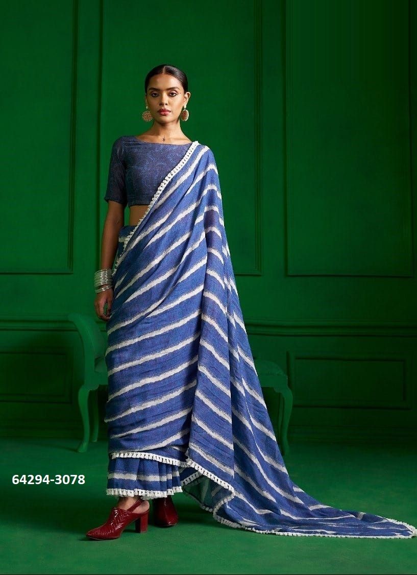 VISCOSE MUL MUL PRINT - Catalog # 64294 (Set of 12 Sarees) VISCOSE MUL MUL PRINT - Catalog # 64294 (Set of 12 Sarees)