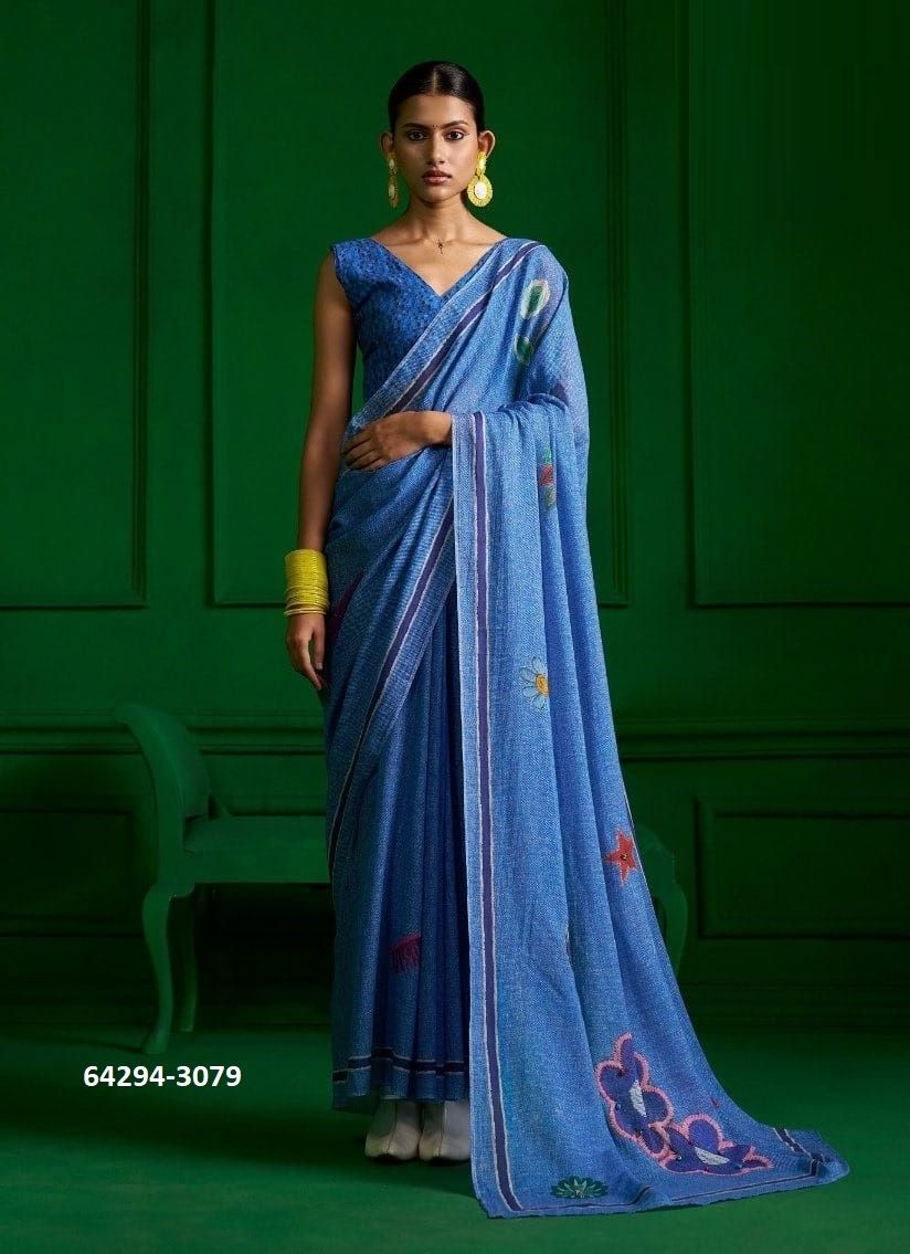VISCOSE MUL MUL PRINT - Catalog # 64294 (Set of 12 Sarees) VISCOSE MUL MUL PRINT - Catalog # 64294 (Set of 12 Sarees)