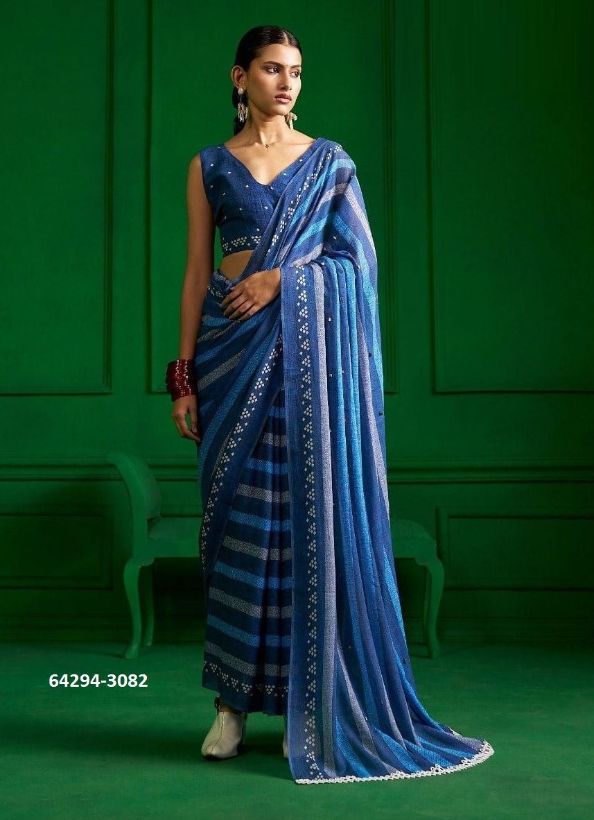 VISCOSE MUL MUL PRINT - Catalog # 64294 (Set of 12 Sarees) VISCOSE MUL MUL PRINT - Catalog # 64294 (Set of 12 Sarees)