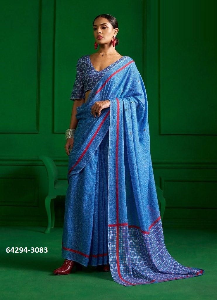 VISCOSE MUL MUL PRINT - Catalog # 64294 (Set of 12 Sarees) VISCOSE MUL MUL PRINT - Catalog # 64294 (Set of 12 Sarees)