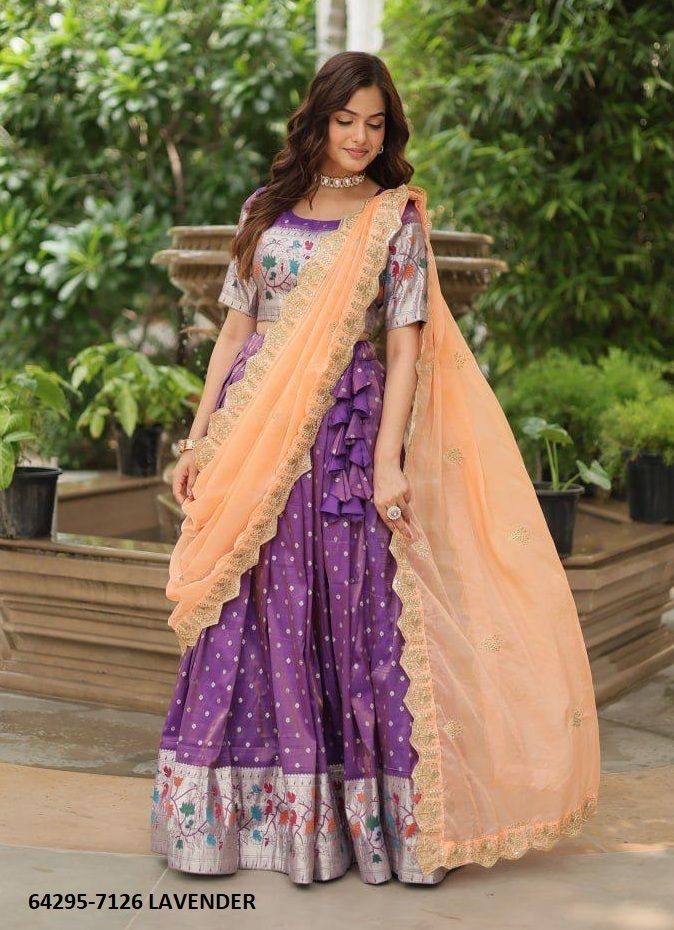 SERIES 7126 - Catalog # 64295 (Set of 2 Semi-Stitched Lehengas) SERIES 7126 - Catalog # 64295 (Set of 2 Semi-Stitched Lehengas)