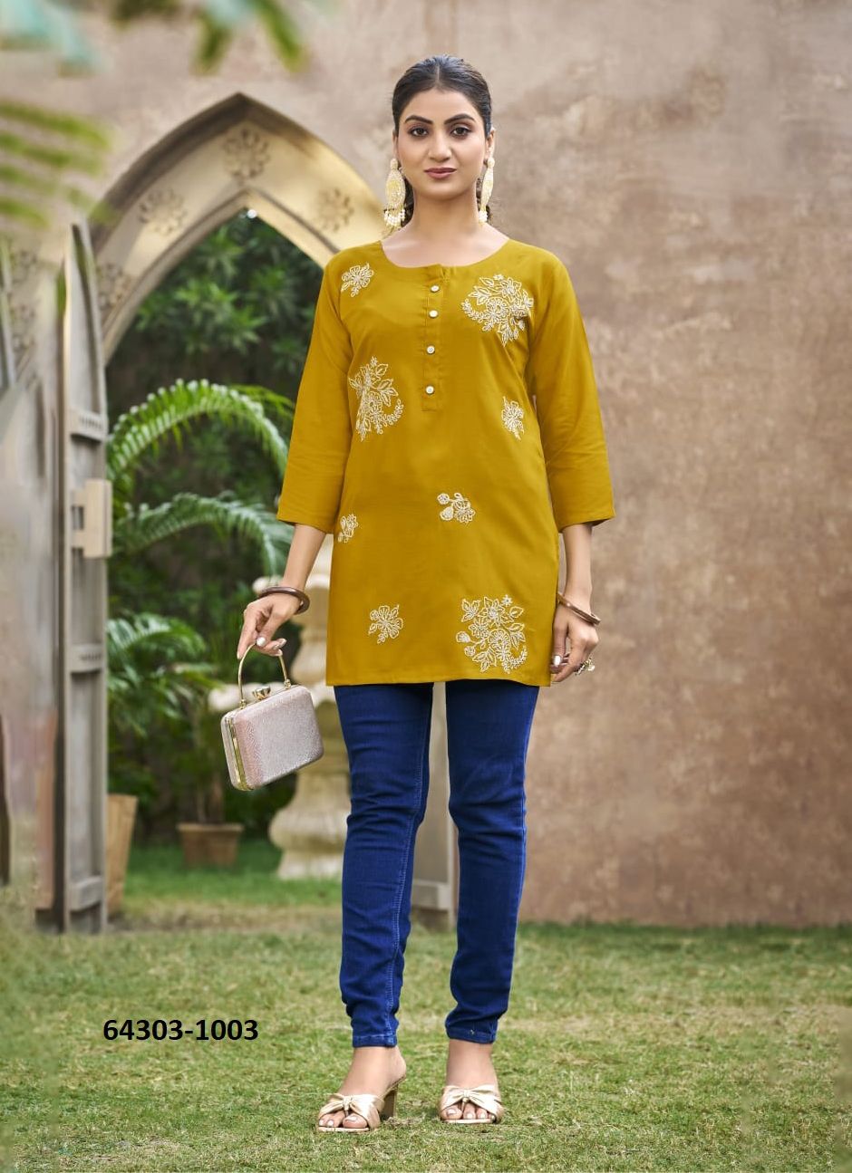 ROSE - Catalog # 64303 (Set of 6 Readymade Women's Kurtis / Tops) ROSE - Catalog # 64303 (Set of 6 Readymade Women's Kurtis / Tops)