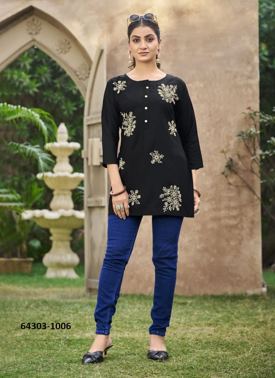 ROSE - Catalog # 64303 (Set of 6 Readymade Women's Kurtis / Tops) ROSE - Catalog # 64303 (Set of 6 Readymade Women's Kurtis / Tops)