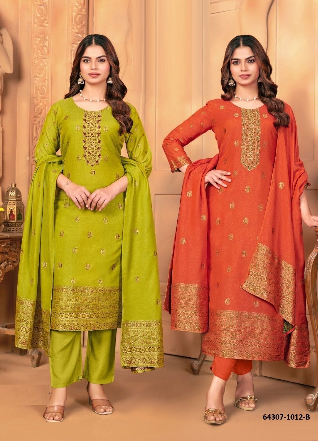 NARGIS - Catalog # 64307 (Set of 4 SIZE-SETS [Readymade Salwar Suits])