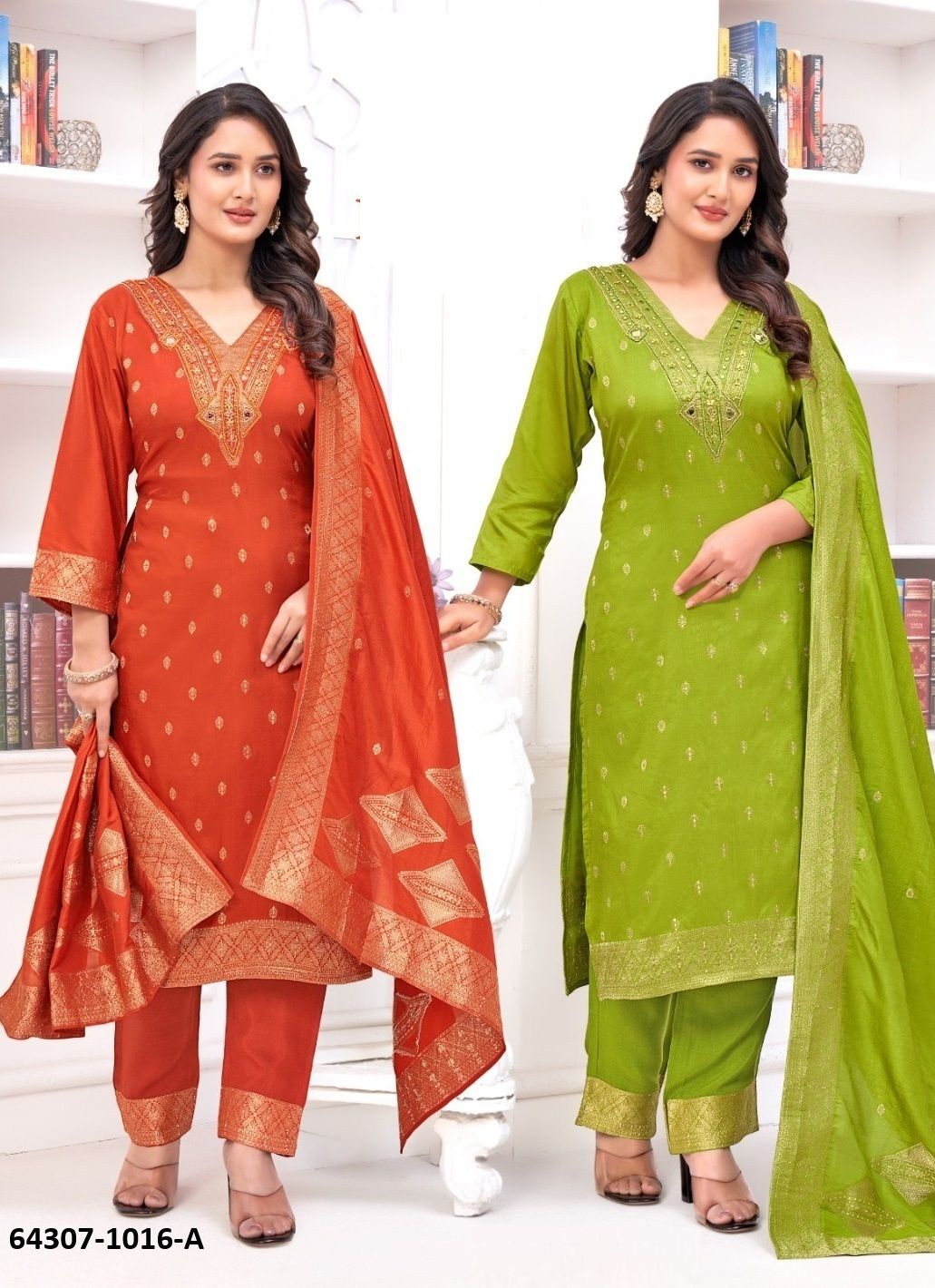 NARGIS - Catalog # 64307 (Set of 4 SIZE-SETS [Readymade Salwar Suits])