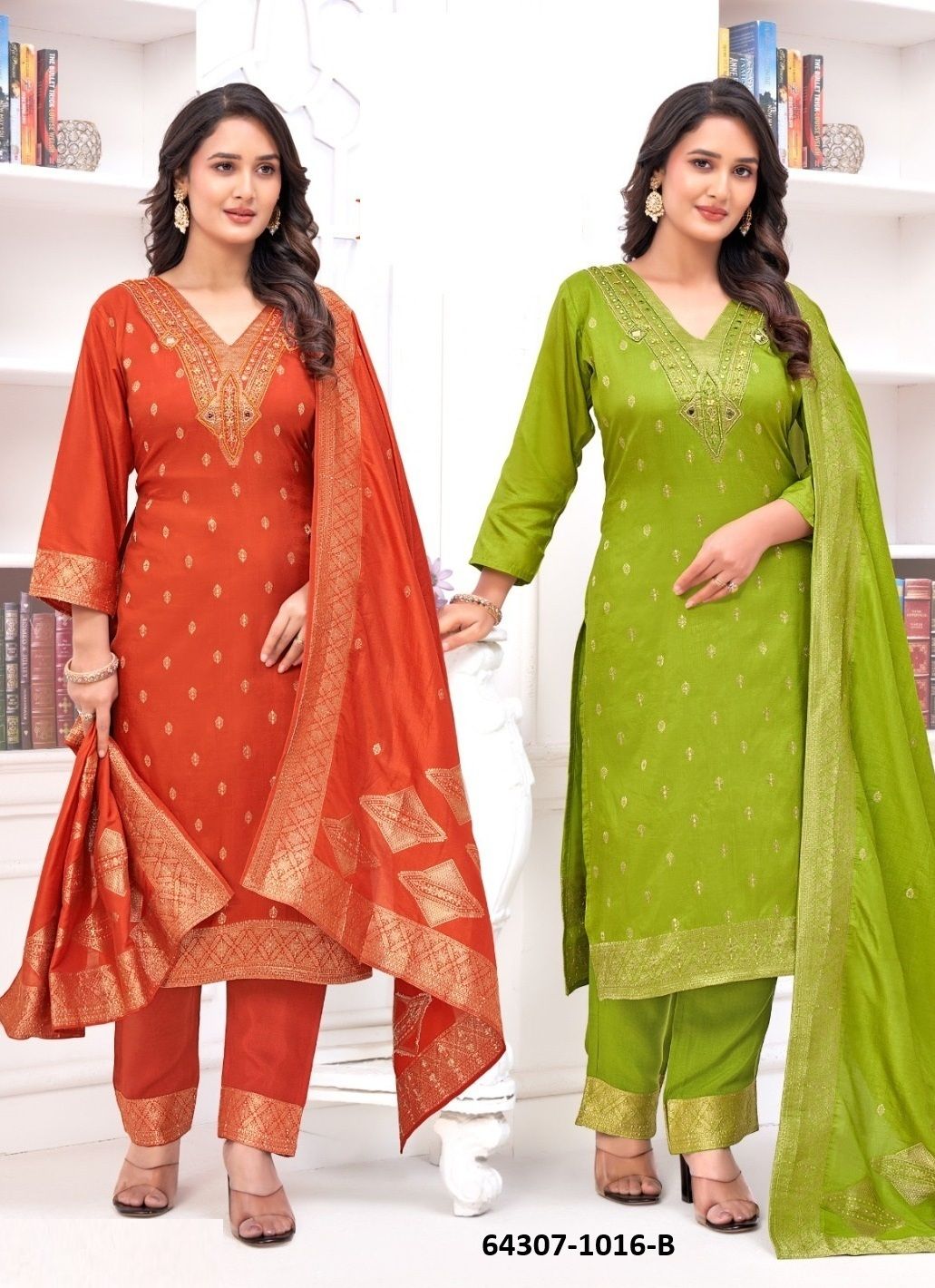 NARGIS - Catalog # 64307 (Set of 4 SIZE-SETS [Readymade Salwar Suits])
