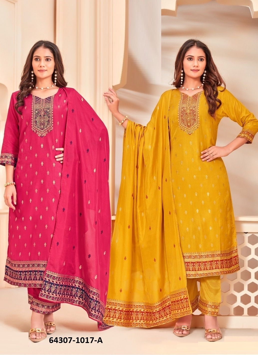 NARGIS - Catalog # 64307 (Set of 4 SIZE-SETS [Readymade Salwar Suits])