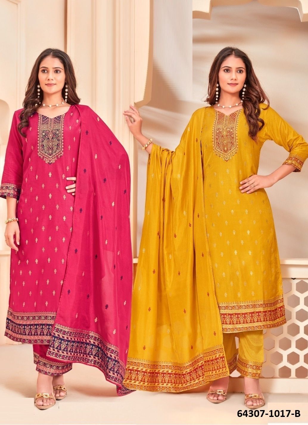 NARGIS - Catalog # 64307 (Set of 4 SIZE-SETS [Readymade Salwar Suits])