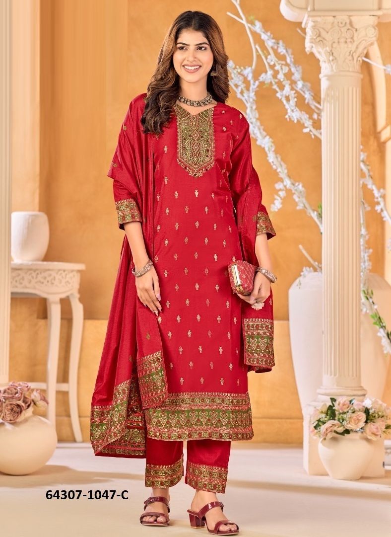NARGIS - Catalog # 64307 (Set of 4 SIZE-SETS [Readymade Salwar Suits])