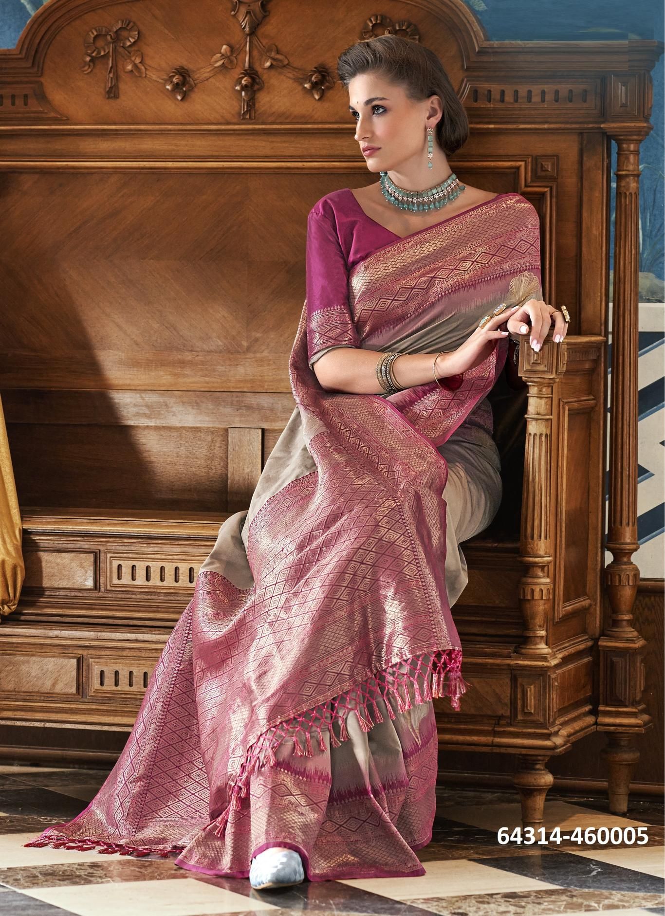 ROSEBERRY SILK - Catalog # 64314 (Set of 6 Sarees)