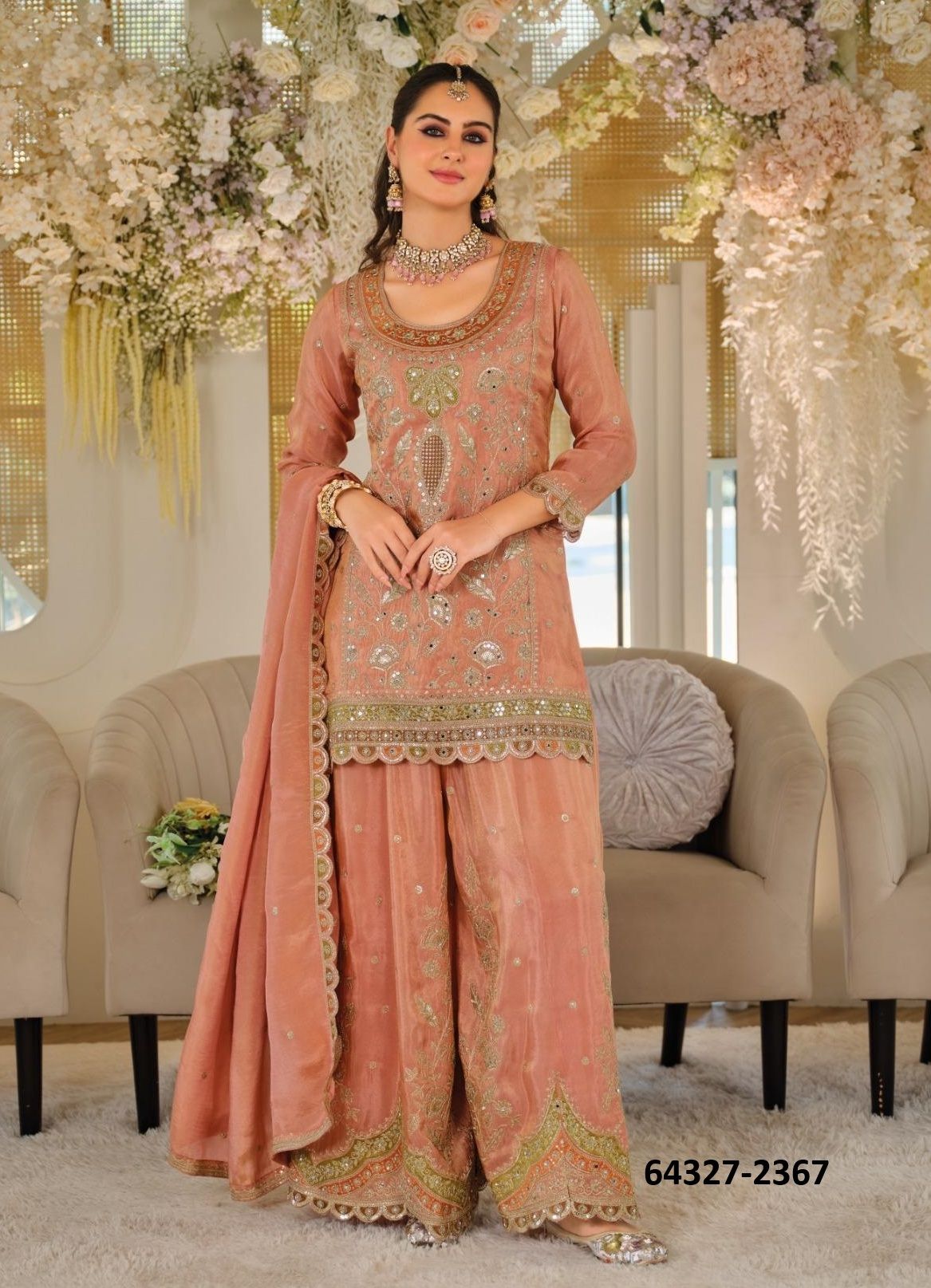 ANOKHI COLORS - Catalog # 64327 (Set of 3 Readymade Salwar Suits)