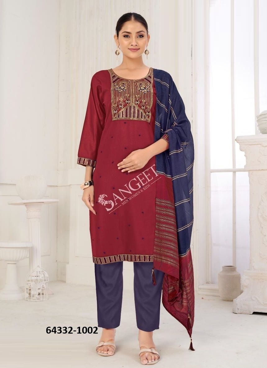 MAHIRA 3 - Catalog # 64332 (Set of 6 Readymade Salwar Suits)