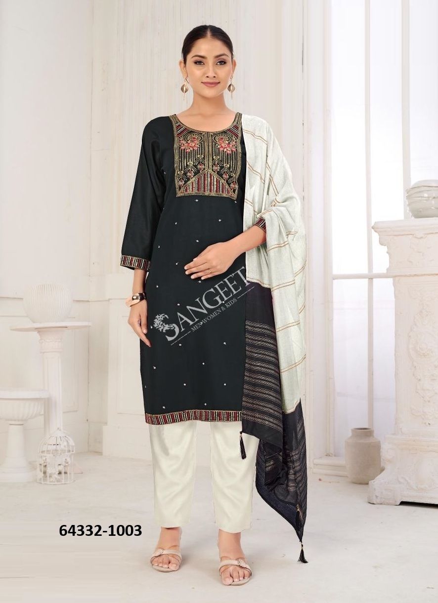 MAHIRA 3 - Catalog # 64332 (Set of 6 Readymade Salwar Suits)
